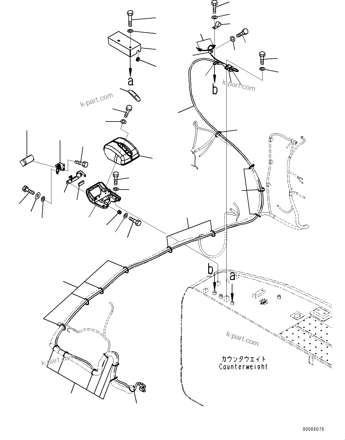 Komatsu parts book diagram for PC290LC-8 S/N 32001-UP: REARVIEW CAMERA, NO.2 (2-CAMERA)(#30117-30989)