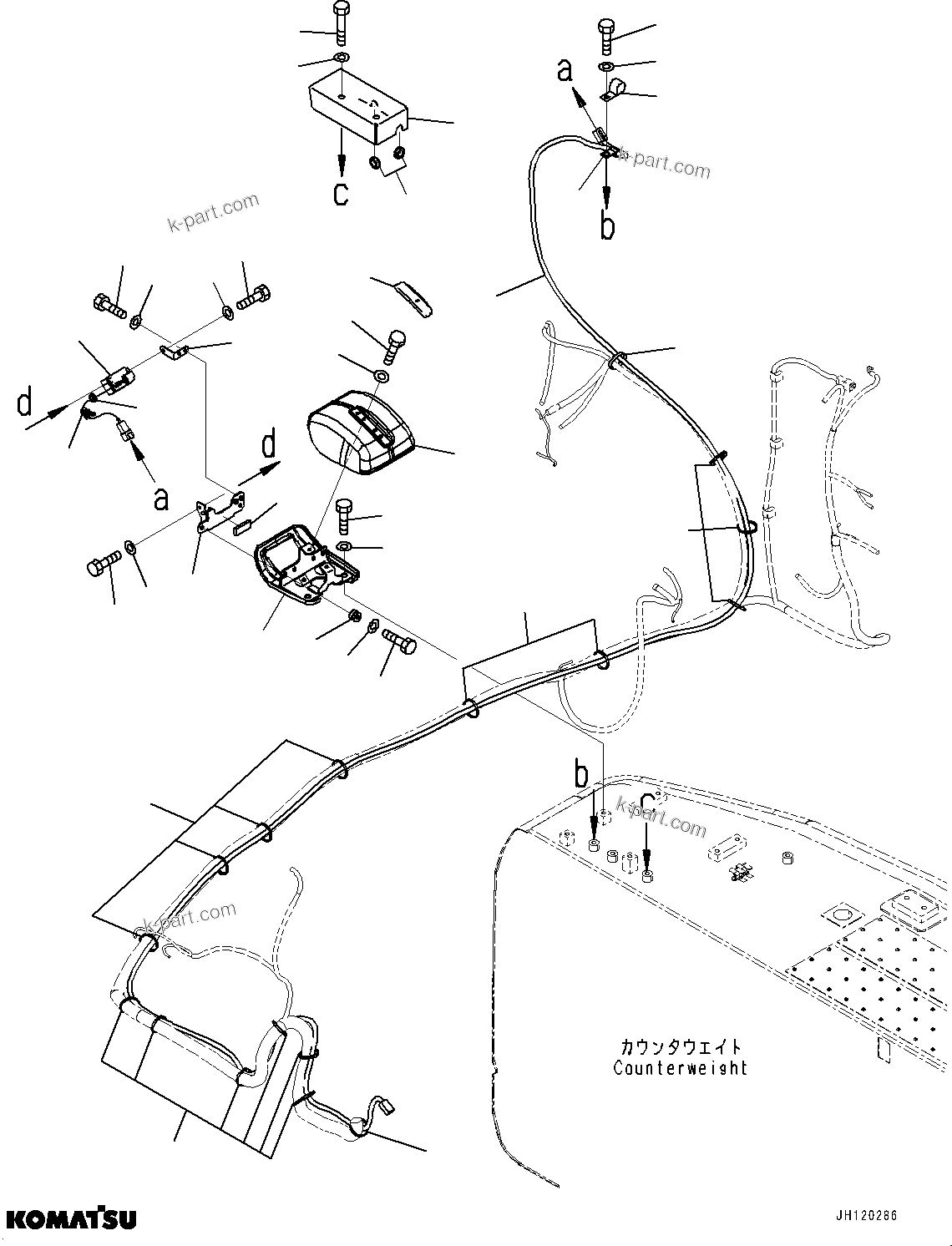 Komatsu parts book diagram for PC290LC-8 S/N 32001-UP: REARVIEW CAMERA, NO.2 (2-CAMERA)(#30990-)