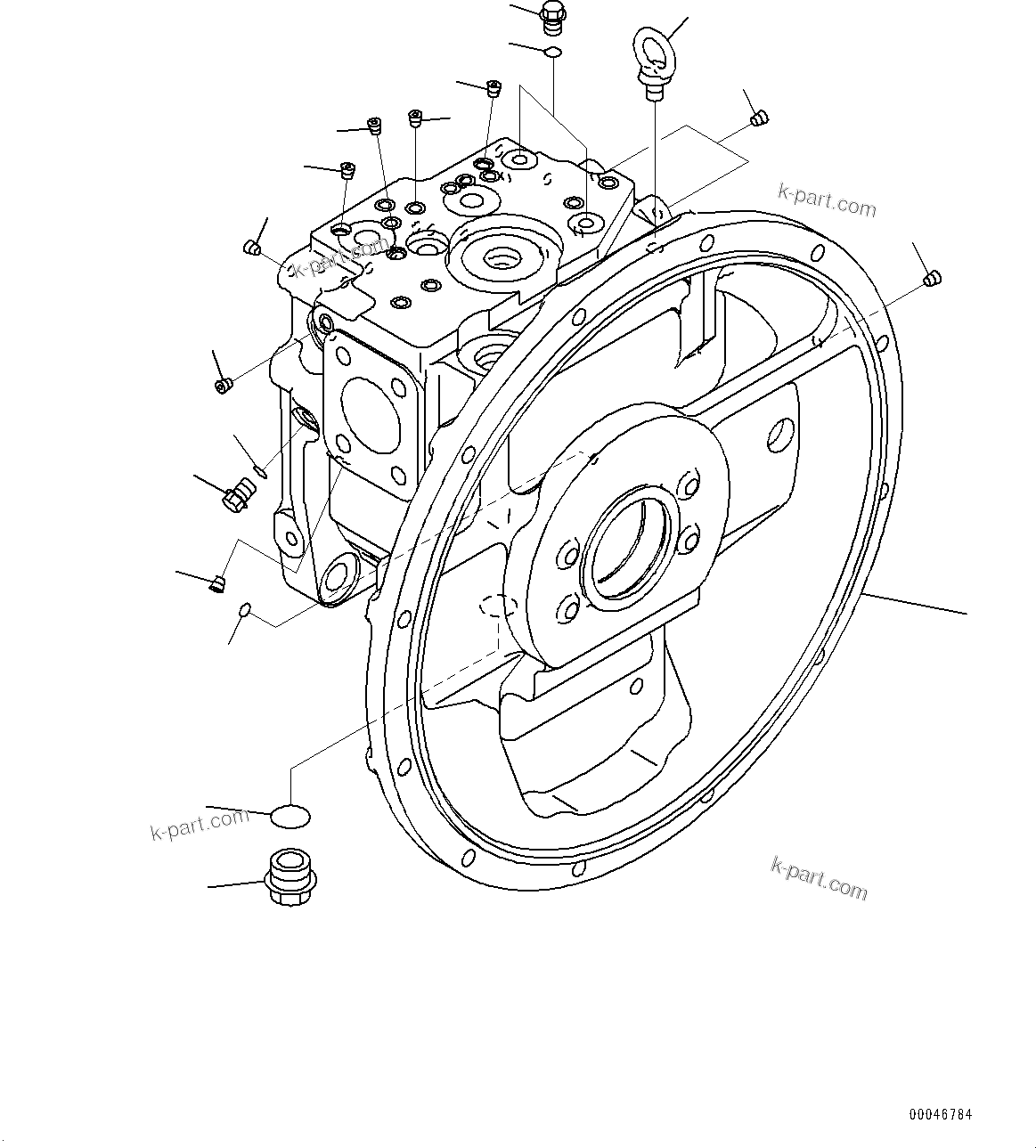 Komatsu parts book diagram for PC290LC-8 S/N 32001-UP: HYDRAULIC PUMP, PISTON PUMP (1/11)(#30471-)