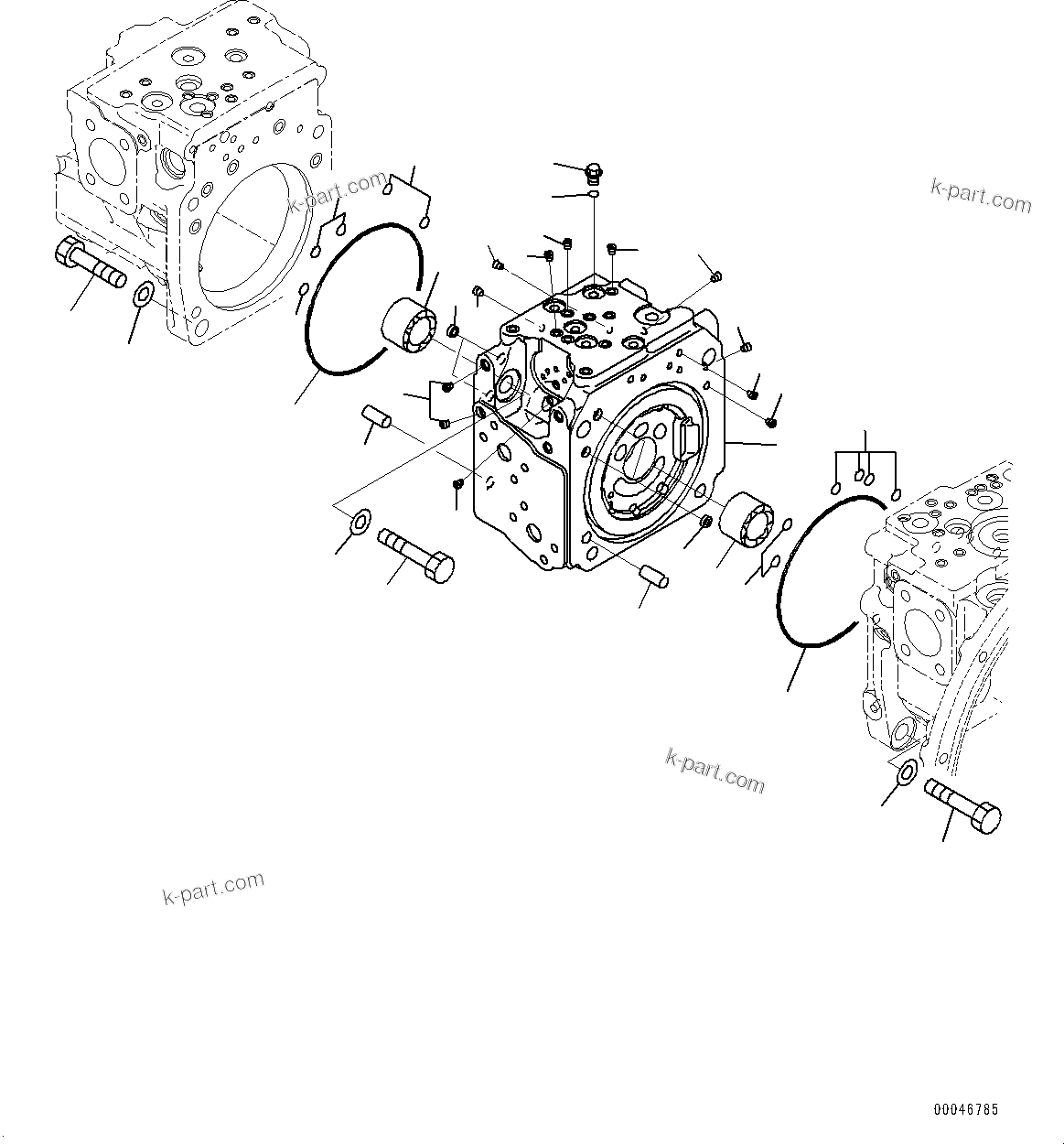 Komatsu parts book diagram for PC290LC-8 S/N 32001-UP: HYDRAULIC PUMP, PISTON PUMP (2/11)(#30471-)