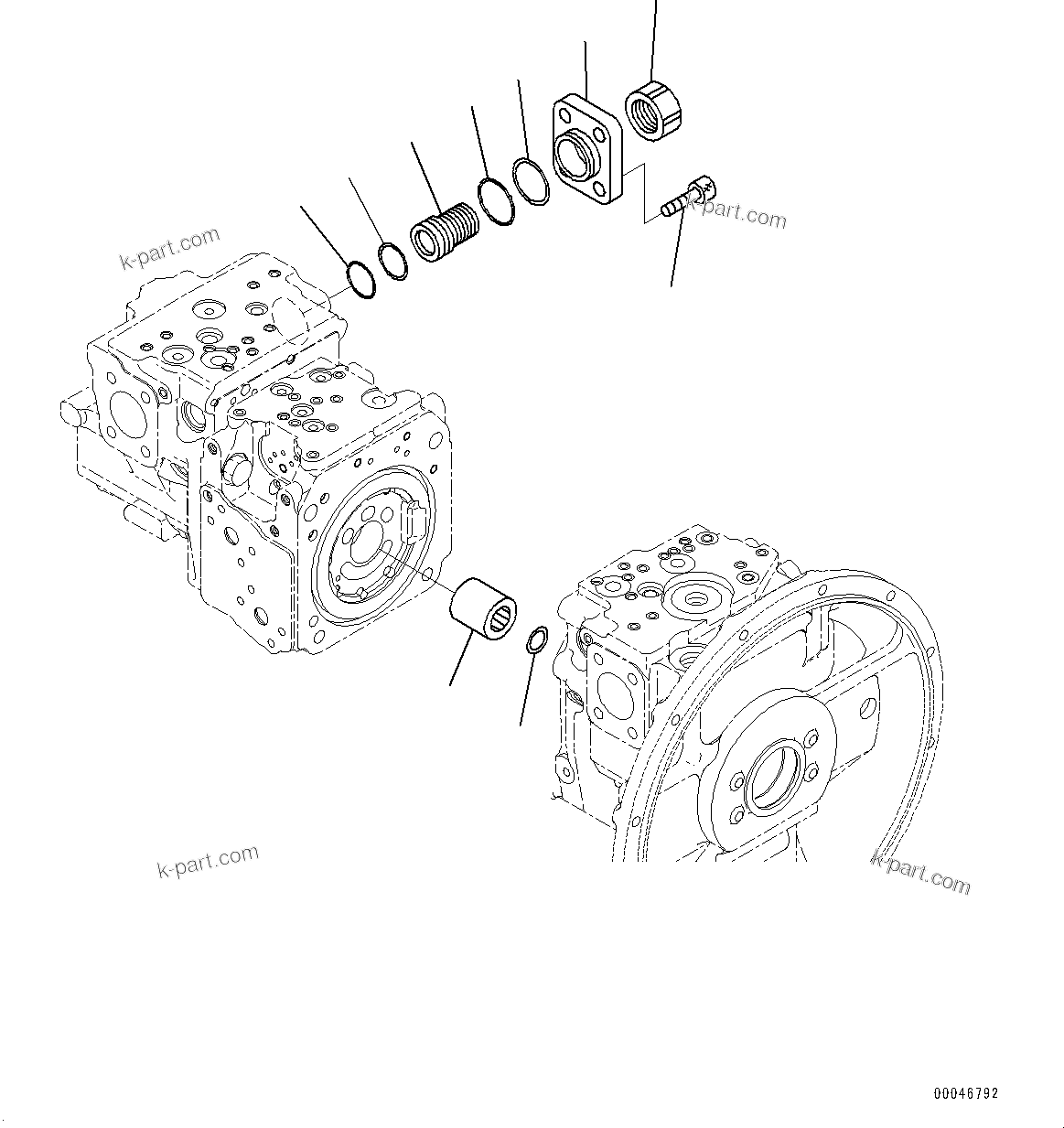 Komatsu parts book diagram for PC290LC-8 S/N 32001-UP: HYDRAULIC PUMP, PISTON PUMP (9/11)(#30471-)