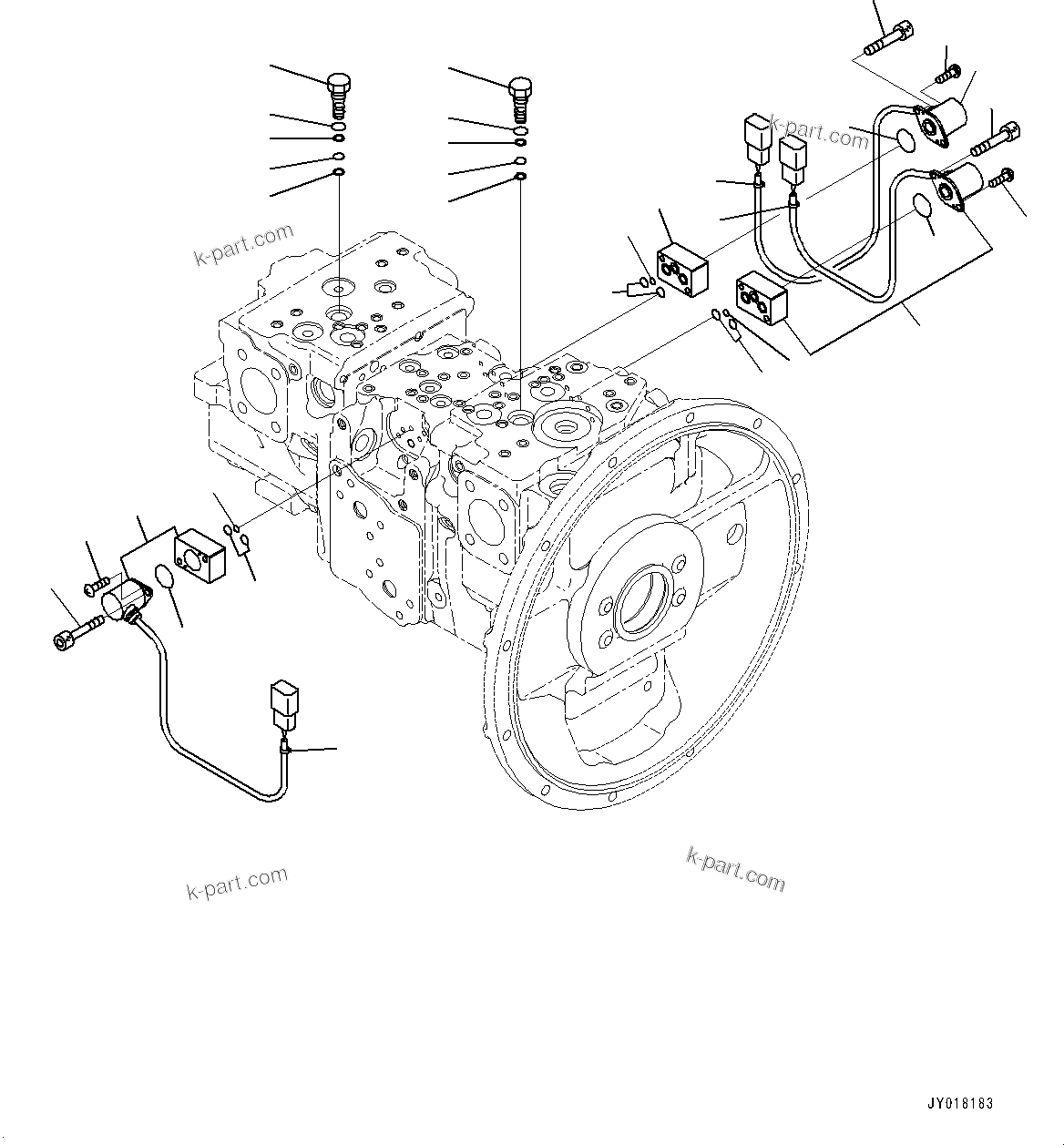 Komatsu parts book diagram for PC290LC-8 S/N 32001-UP: HYDRAULIC PUMP, PISTON PUMP (11/11)(#30471-)