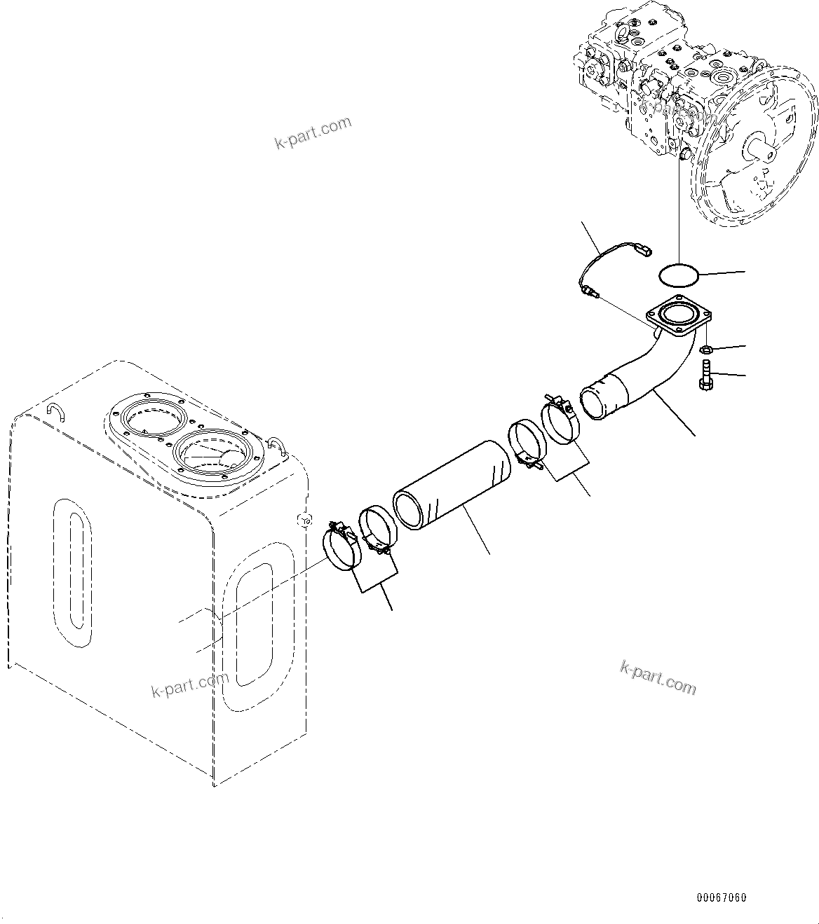Komatsu parts book diagram for PC290LC-8 S/N 32001-UP: SUCTION PIPING, (#30471-)