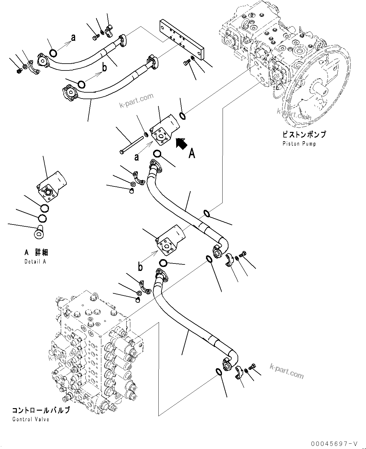 Komatsu parts book diagram for PC290LC-8 S/N 32001-UP: DELIVERY PIPING, (#30117-)