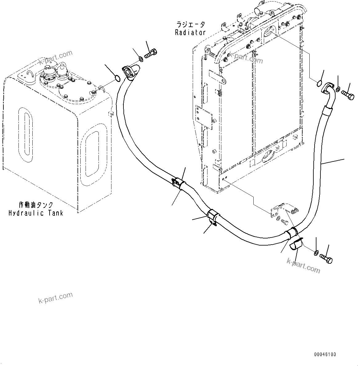 Komatsu parts book diagram for PC290LC-8 S/N 32001-UP: OIL COOLER PIPING, (#30471-)