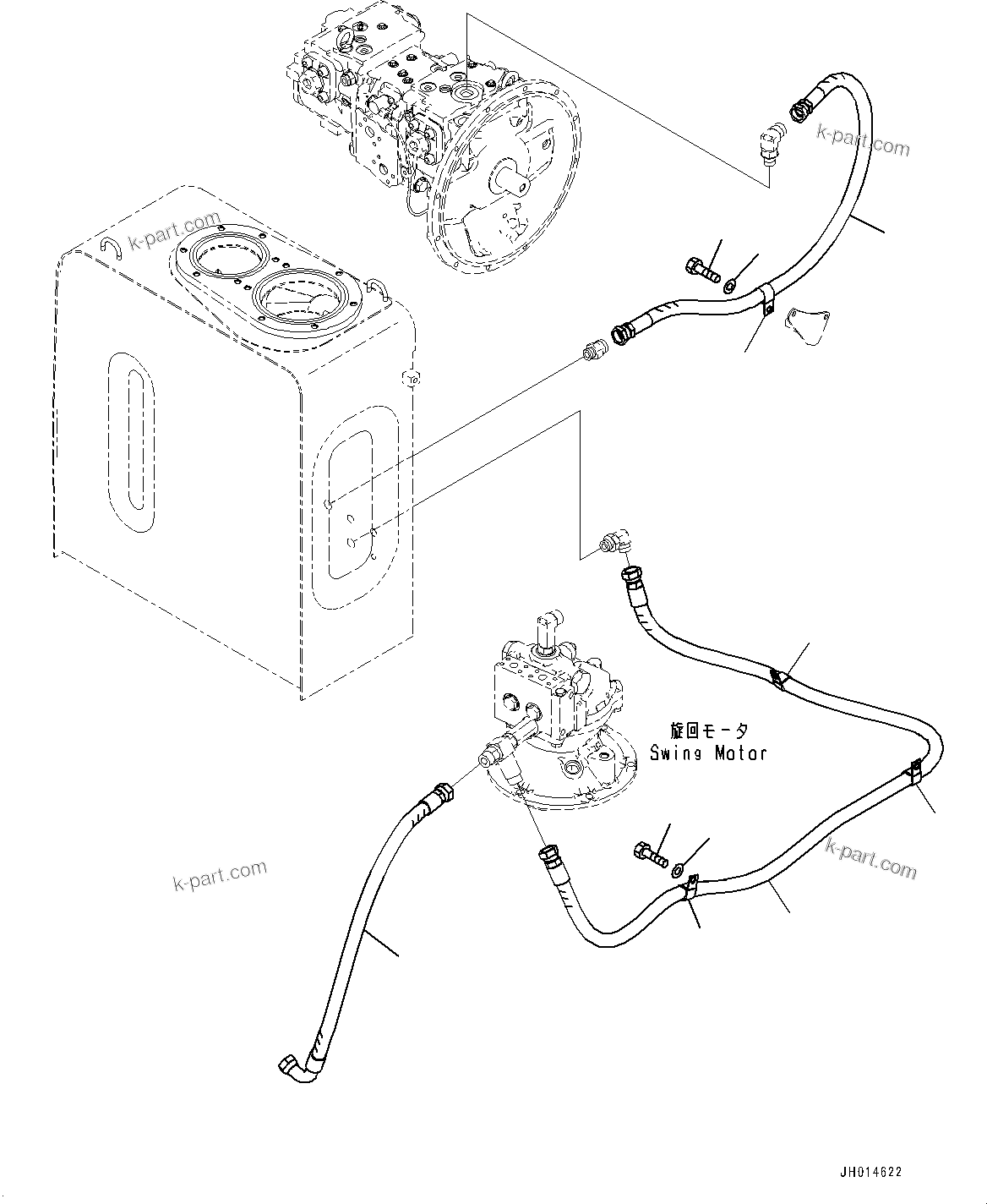 Komatsu parts book diagram for PC290LC-8 S/N 32001-UP: DRAIN PIPING, (#30471-)