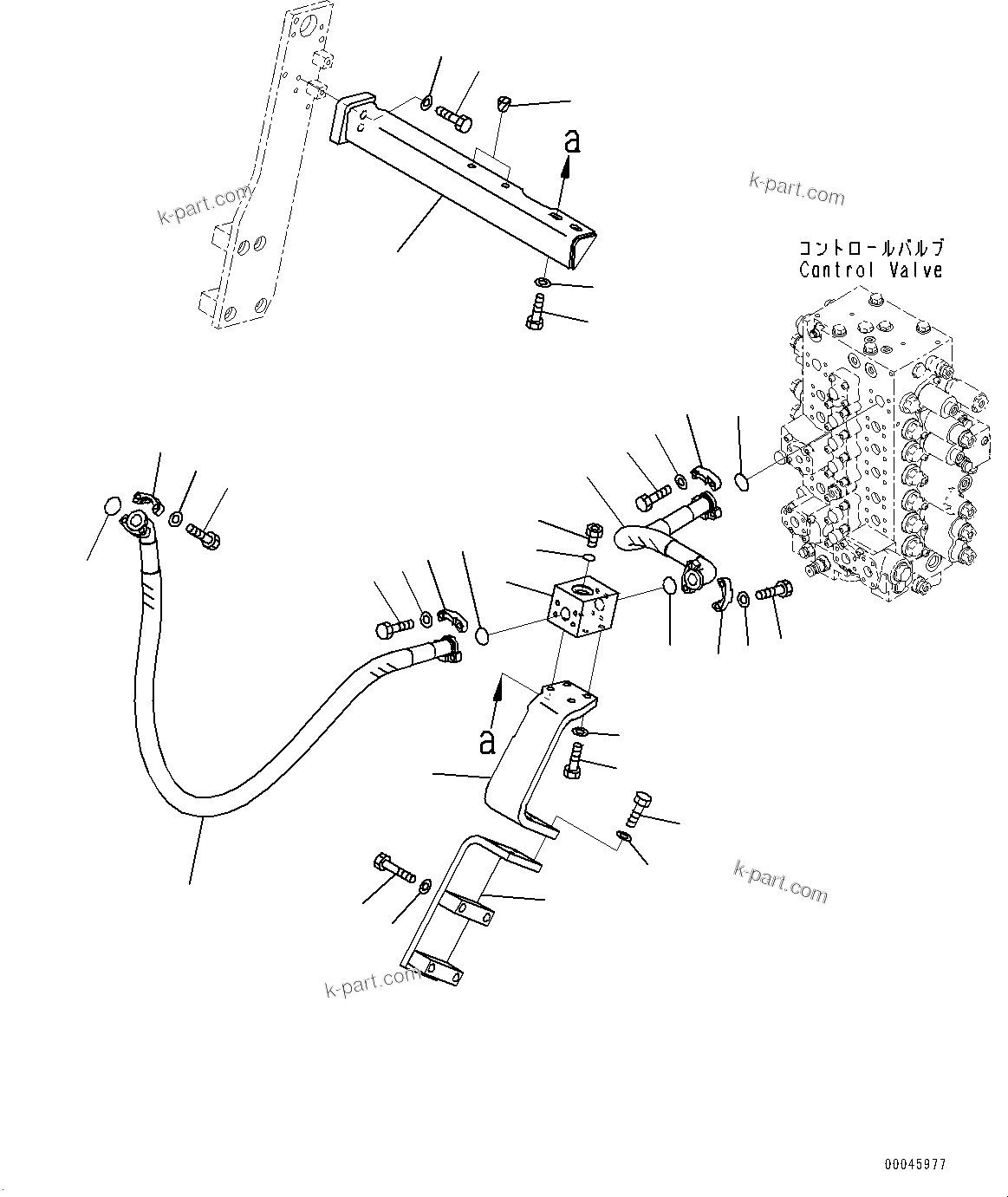 Komatsu parts book diagram for PC290LC-8 S/N 32001-UP: ACTUATOR PIPING, MAIN PIPING, L.H.(#30117-)
