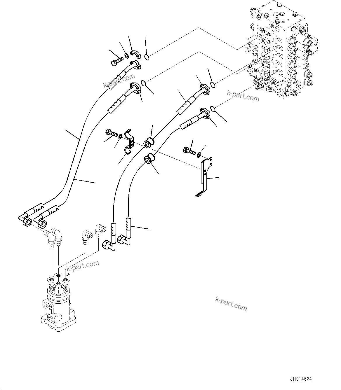Komatsu parts book diagram for PC290LC-8 S/N 32001-UP: TRAVEL PIPING, (#30471-)