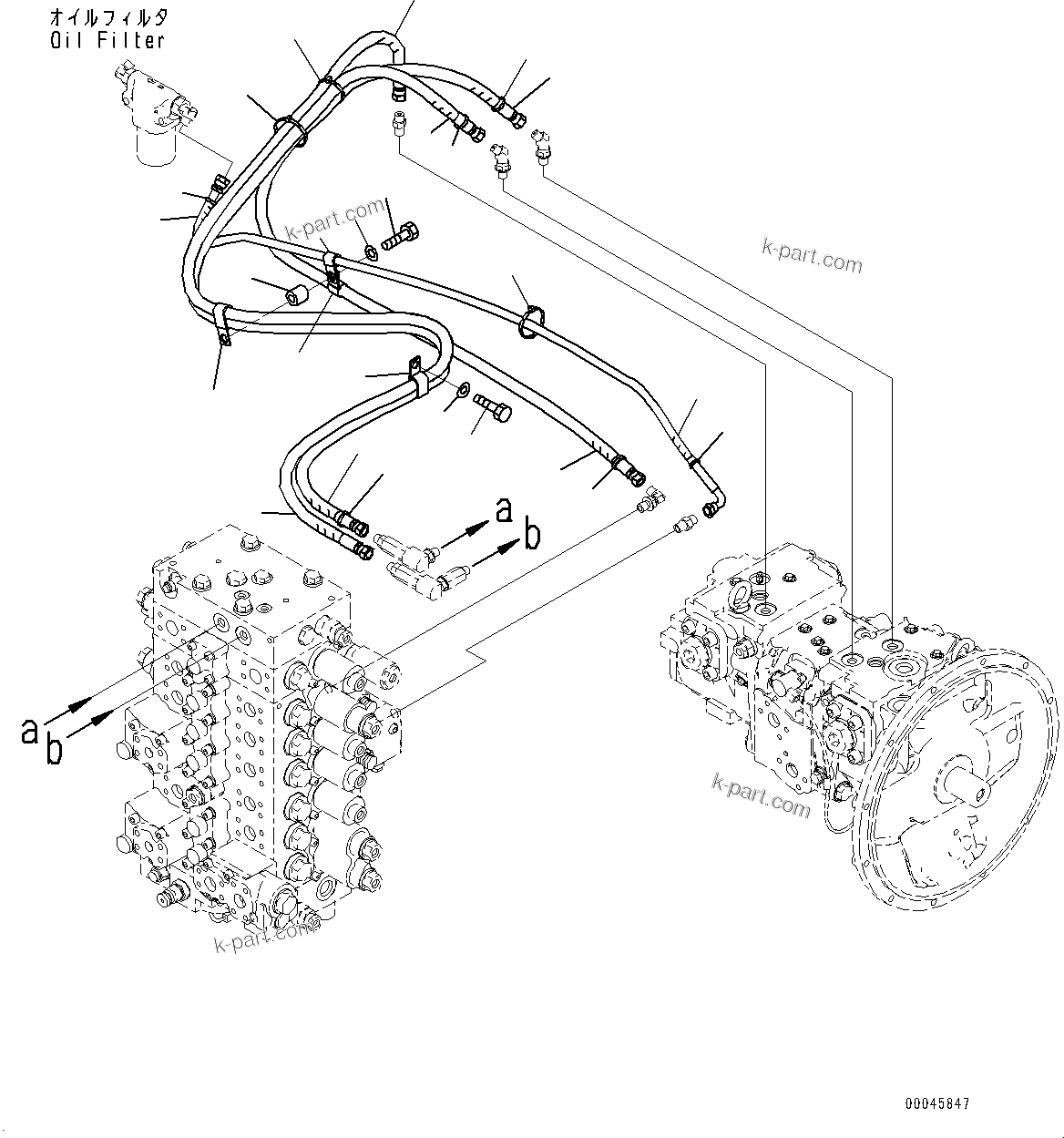 Komatsu parts book diagram for PC290LC-8 S/N 32001-UP: LS PIPING, (1-ADDITIONAL ACTUATOR PIPING, ACCUMULATOR)(#30117-)