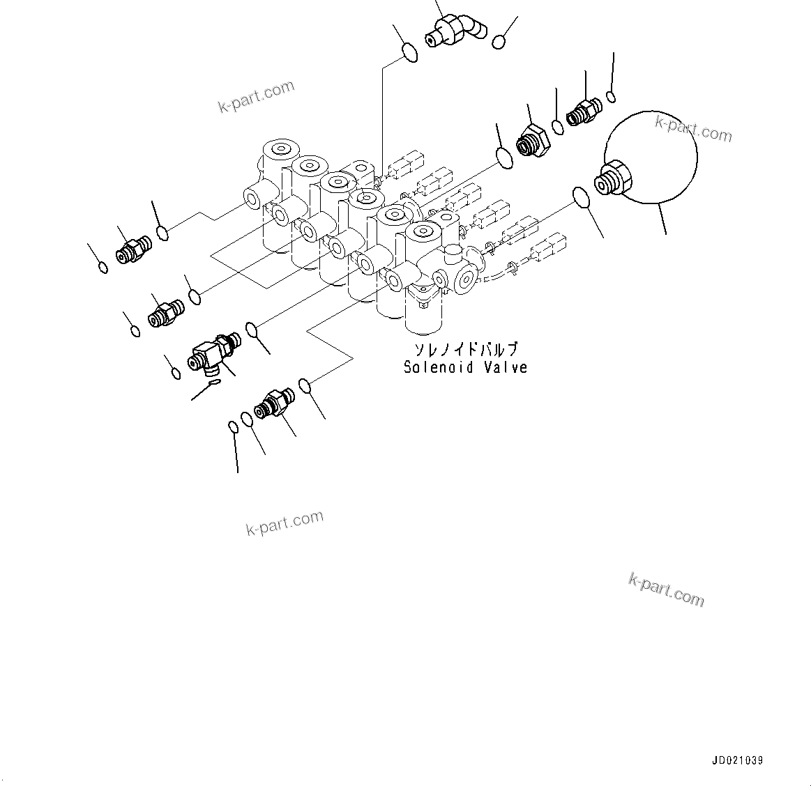 Komatsu parts book diagram for PC290LC-8 S/N 32001-UP: SOLENOID VALVE, RELATED PARTS(#30117-)