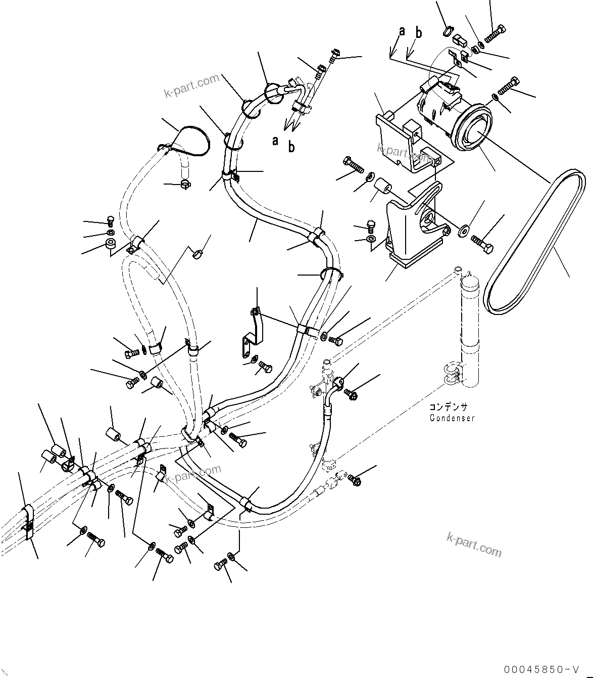 Komatsu parts book diagram for PC290LC-8 S/N 32001-UP: AIR CONDITIONER, (#30471-30470)