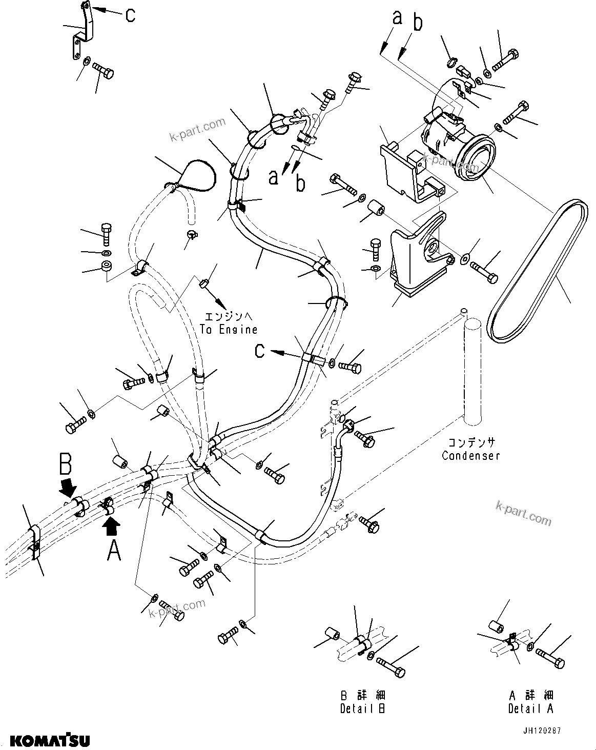 Komatsu parts book diagram for PC290LC-8 S/N 32001-UP: AIR CONDITIONER, (#30471-)