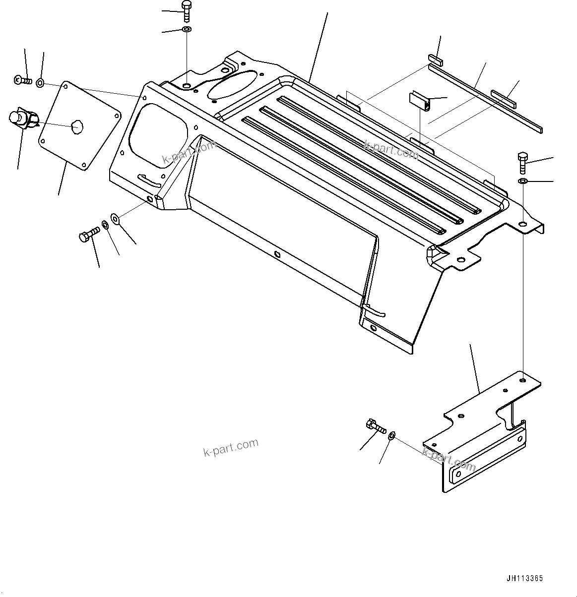 Komatsu parts book diagram for PC290LC-8 S/N 32001-UP: CAB, CAB IN PARTS, LUGGAGE PLATE(#32001-)