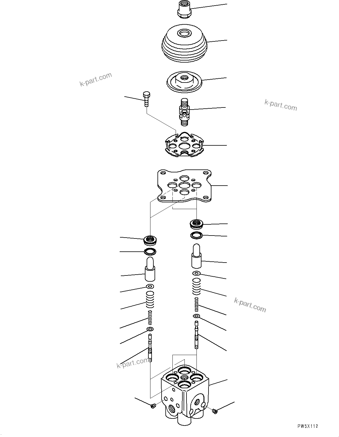 Komatsu parts book diagram for PC290LC-8 S/N 32001-UP: CAB, PPC VALVE (4/5) (1-ADDITIONAL ACTUATOR PIPING, ACCUMULATOR) (L.H.)(#32001-)
