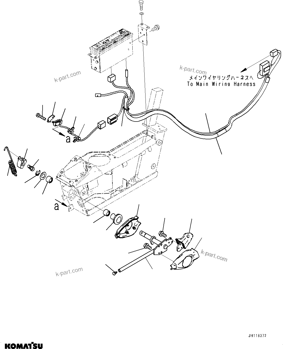 Komatsu parts book diagram for PC290LC-8 S/N 32001-UP: CAB, FLOOR, WORK EQUIPMENT LOCK LEVER(#32001-)