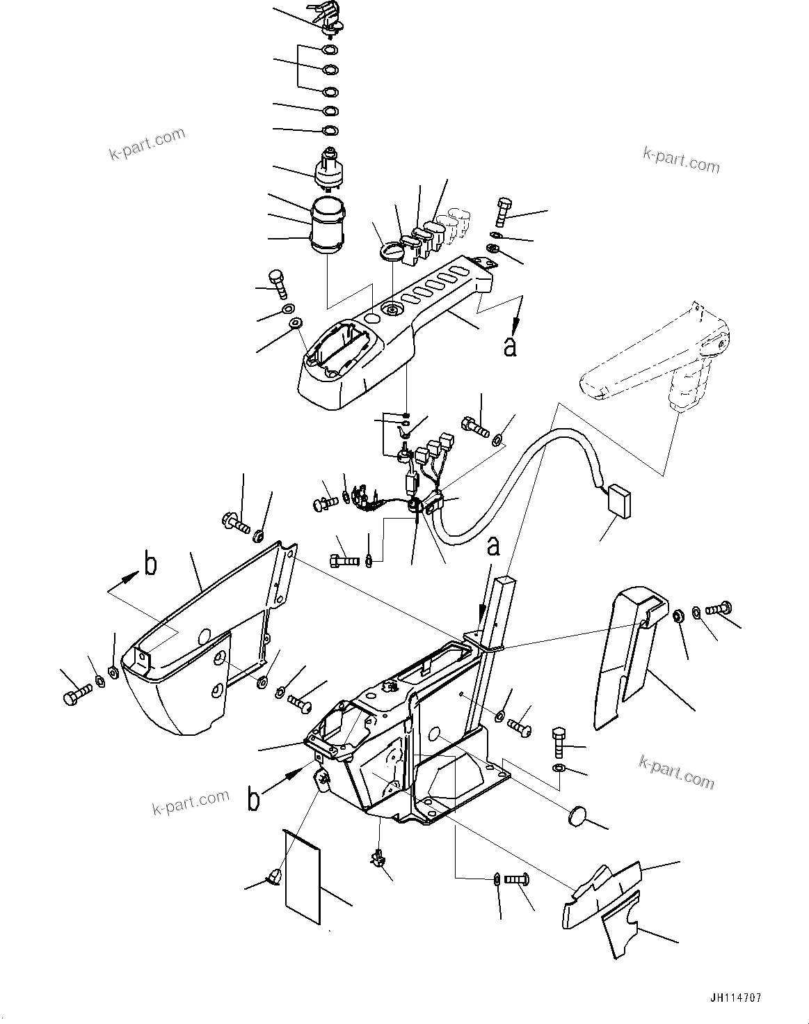 Komatsu parts book diagram for PC290LC-8 S/N 32001-UP: CAB, FLOOR, CONSOLE, R.H.(#32001-)
