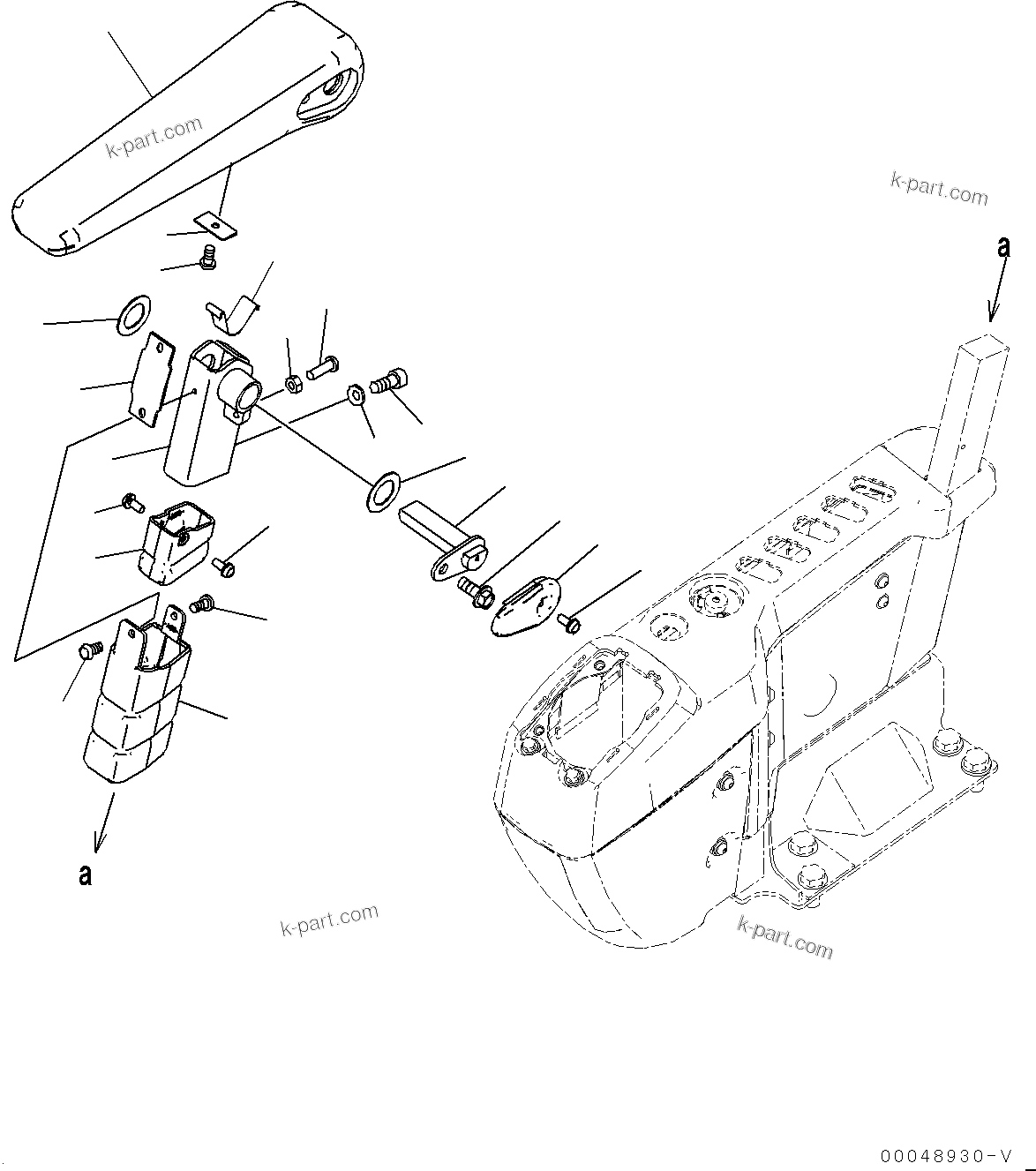 Komatsu parts book diagram for PC290LC-8 S/N 32001-UP: CAB, FLOOR, ARMREST, R.H.(#32001-)
