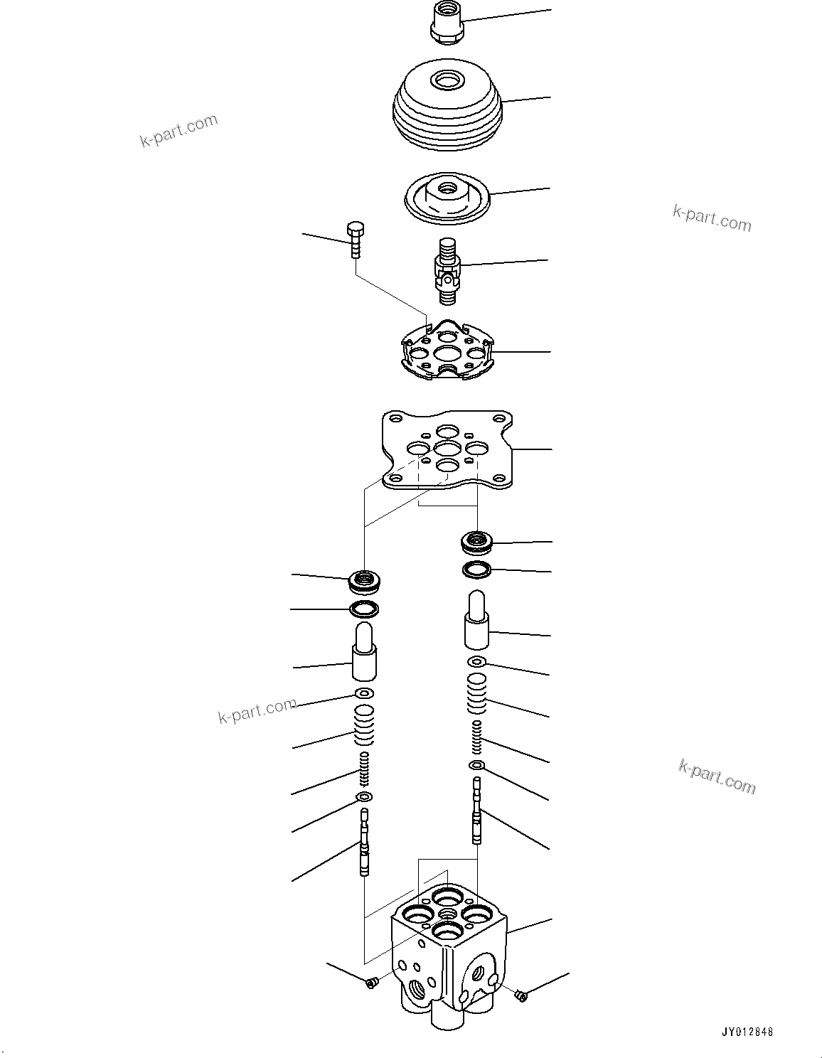 Komatsu parts book diagram for PC290LC-8 S/N 32001-UP: CAB, PPC VALVE (4/4) (R.H.)(#32001-)