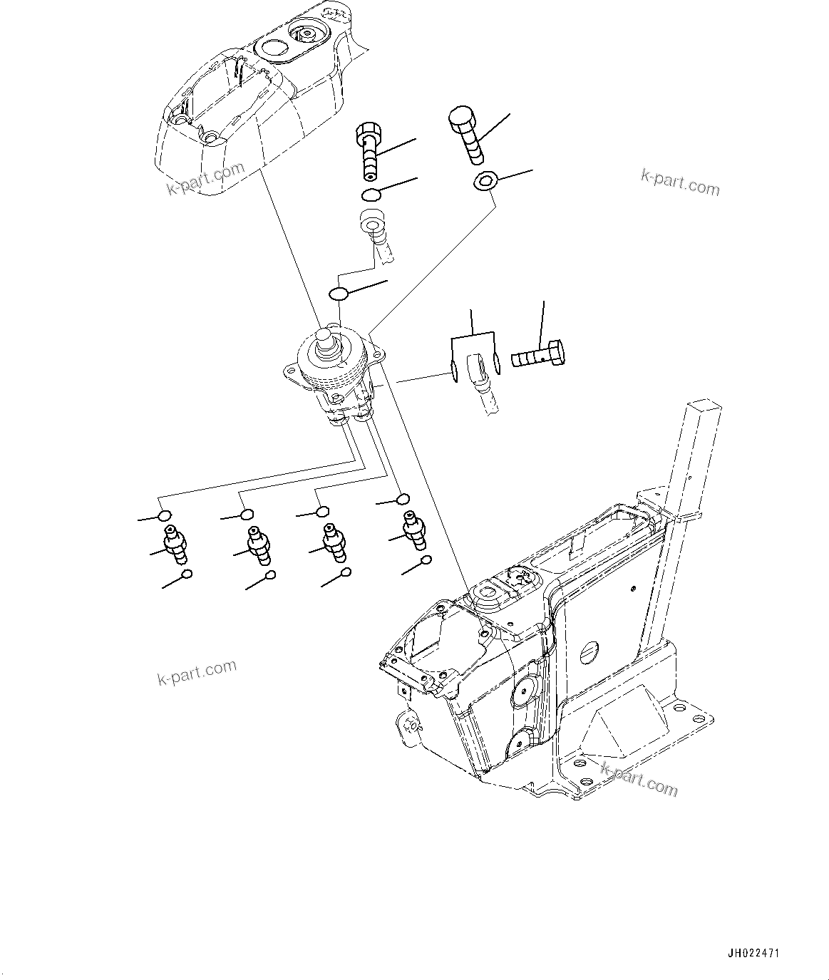 Komatsu parts book diagram for PC290LC-8 S/N 32001-UP: CAB, FLOOR, PPC VALVE MOUNTING FOR WORK EQUIPMENT, L.H. (KOMTRAX, 4G)(#32001-)