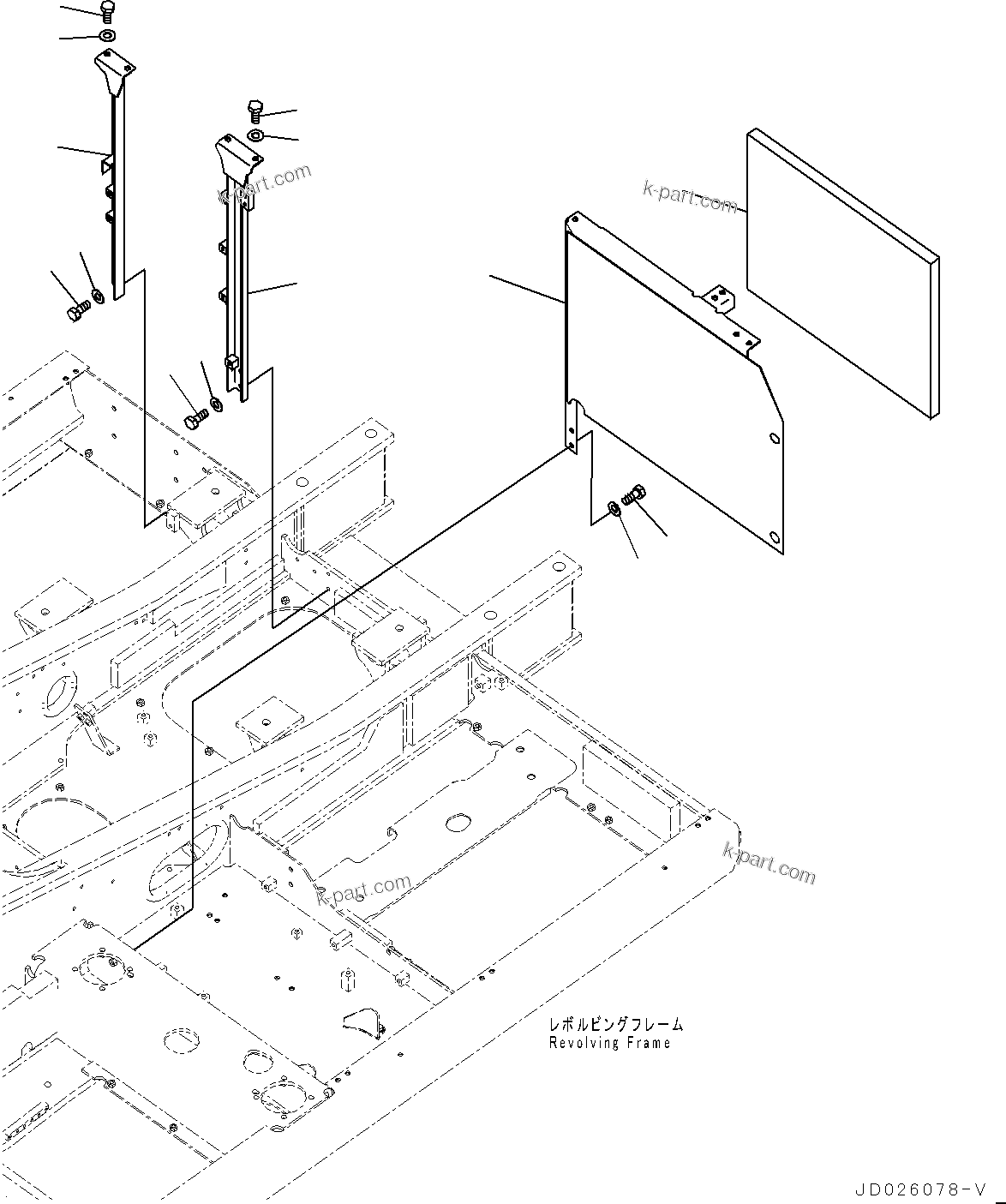 Komatsu parts book diagram for PC290LC-8 S/N 32001-UP: MACHINE CAB FRAME, (#30471-)