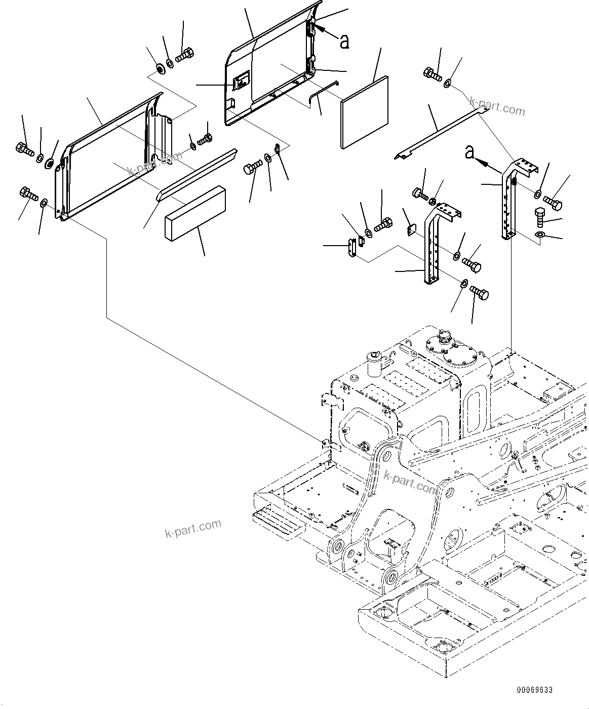 Komatsu parts book diagram for PC290LC-8 S/N 32001-UP: RIGHT SIDE COVER, (#30471-)
