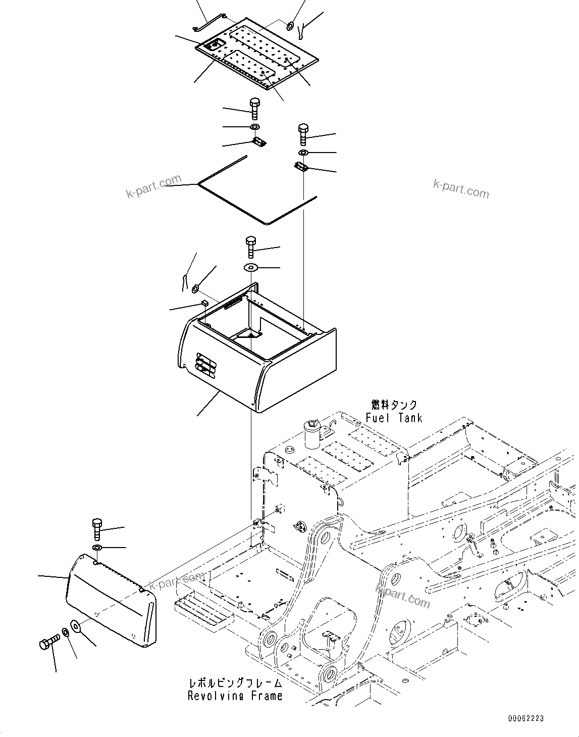 Komatsu parts book diagram for PC290LC-8 S/N 32001-UP: BATTERY CASE, (#30471-)