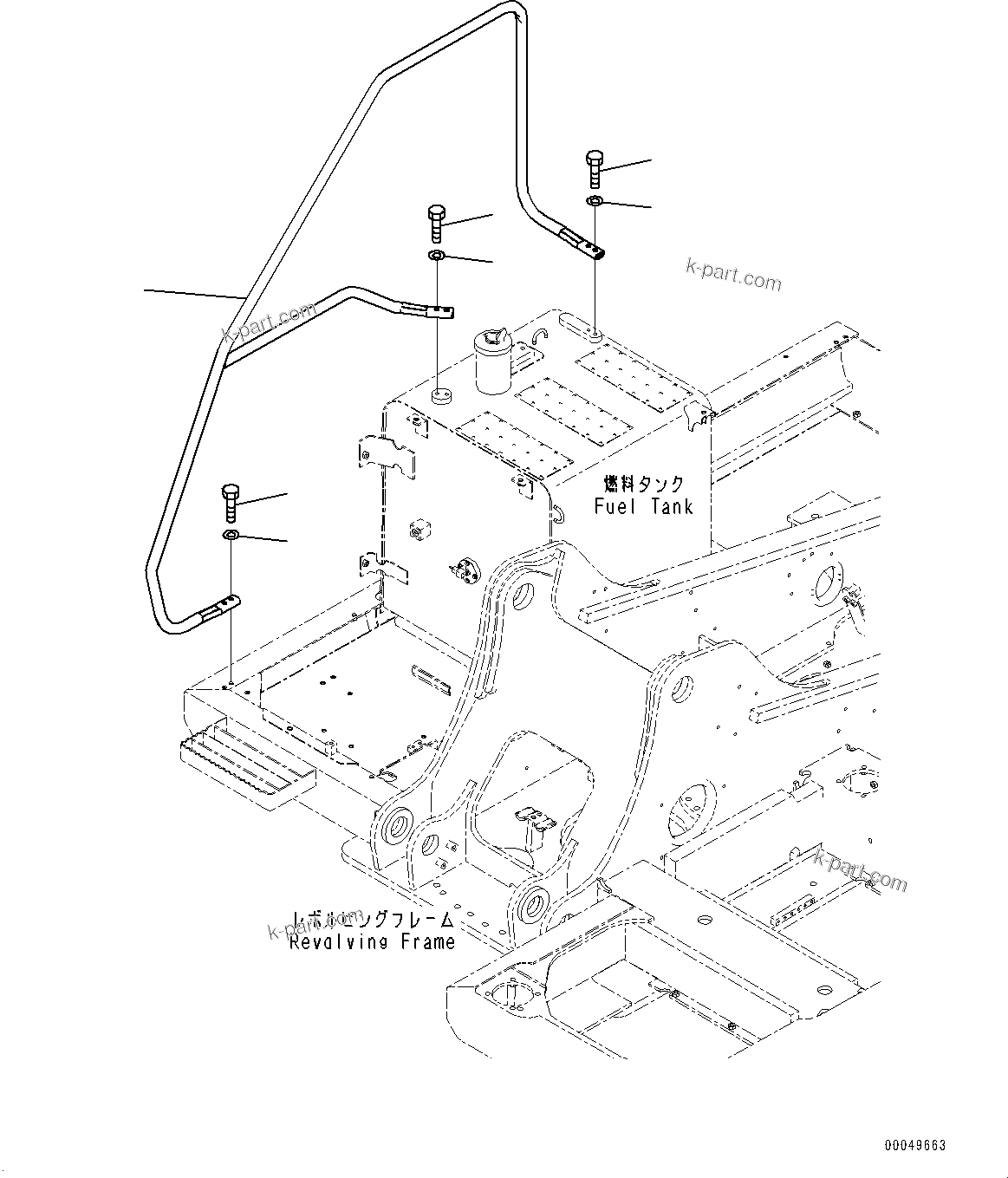 Komatsu parts book diagram for PC290LC-8 S/N 32001-UP: HANDRAIL, (#30117-)