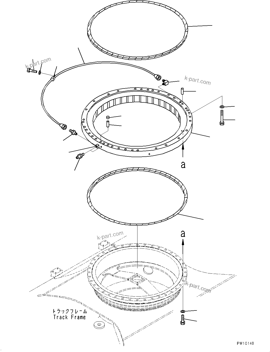 Komatsu parts book diagram for PC290LC-8 S/N 32001-UP: SWING CIRCLE, (#30470-)