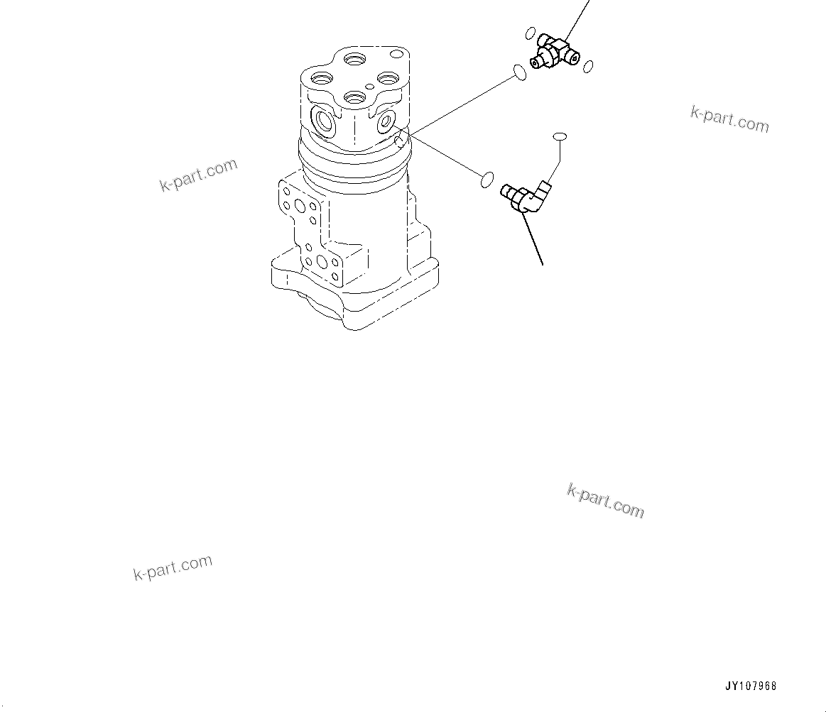 Komatsu parts book diagram for PC290LC-8 S/N 32001-UP: SWIVEL JOINT, INNER PARTS, SWIVEL JOINT (1/3)(#30756-)