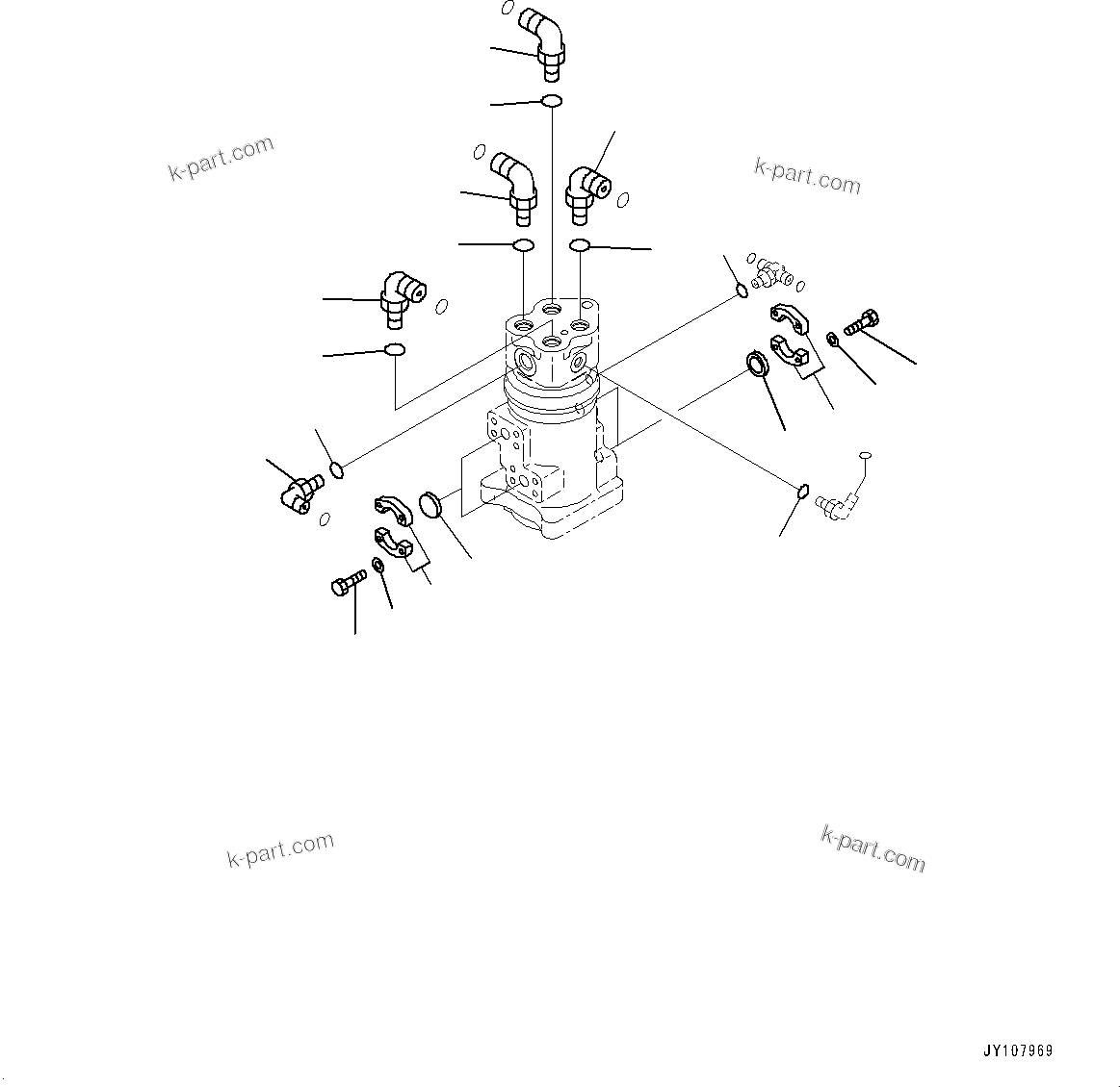Komatsu parts book diagram for PC290LC-8 S/N 32001-UP: SWIVEL JOINT, INNER PARTS, SWIVEL JOINT (3/3)(#30756-)