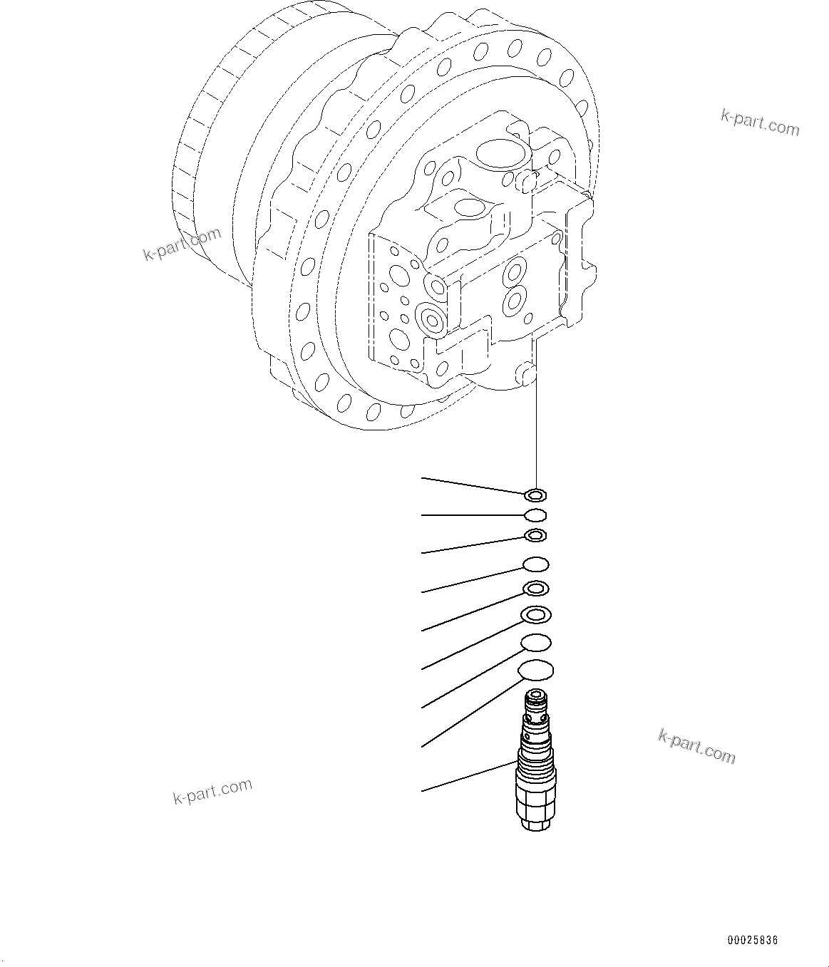 Komatsu parts book diagram for PC290LC-8 S/N 32001-UP: TRAVEL MOTOR AND FINAL DRIVE, TRAVEL MOTOR, L.H. (3/3)(#30471-)