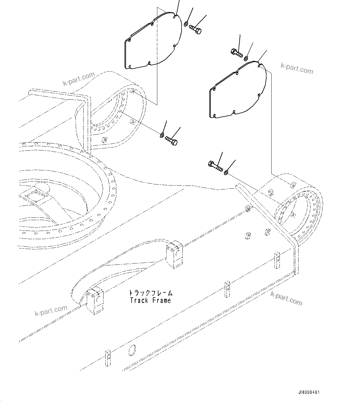 Komatsu parts book diagram for PC290LC-8 S/N 32001-UP: TRAVEL MOTOR AND FINAL DRIVE, COVER(#30471-)