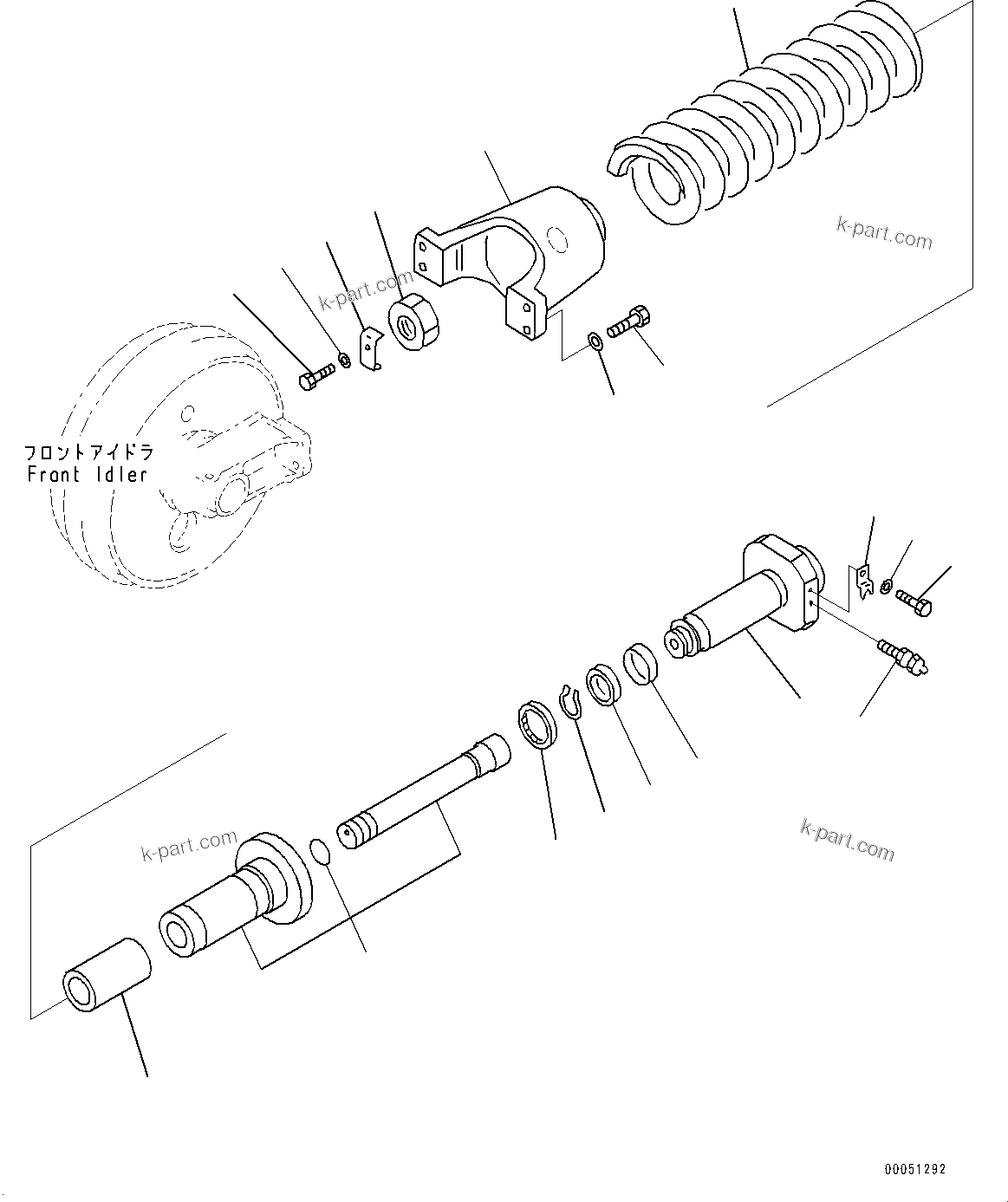 Komatsu parts book diagram for PC290LC-8 S/N 32001-UP: FRONT IDLER AND IDLER CUSHION, IDLER CUSHION(#30471-30681)