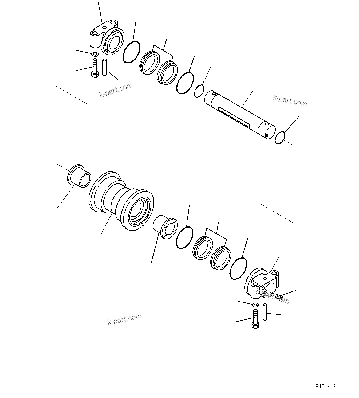 Komatsu parts book diagram for PC290LC-8 S/N 32001-UP: TRACK ROLLER, (#30526-)
