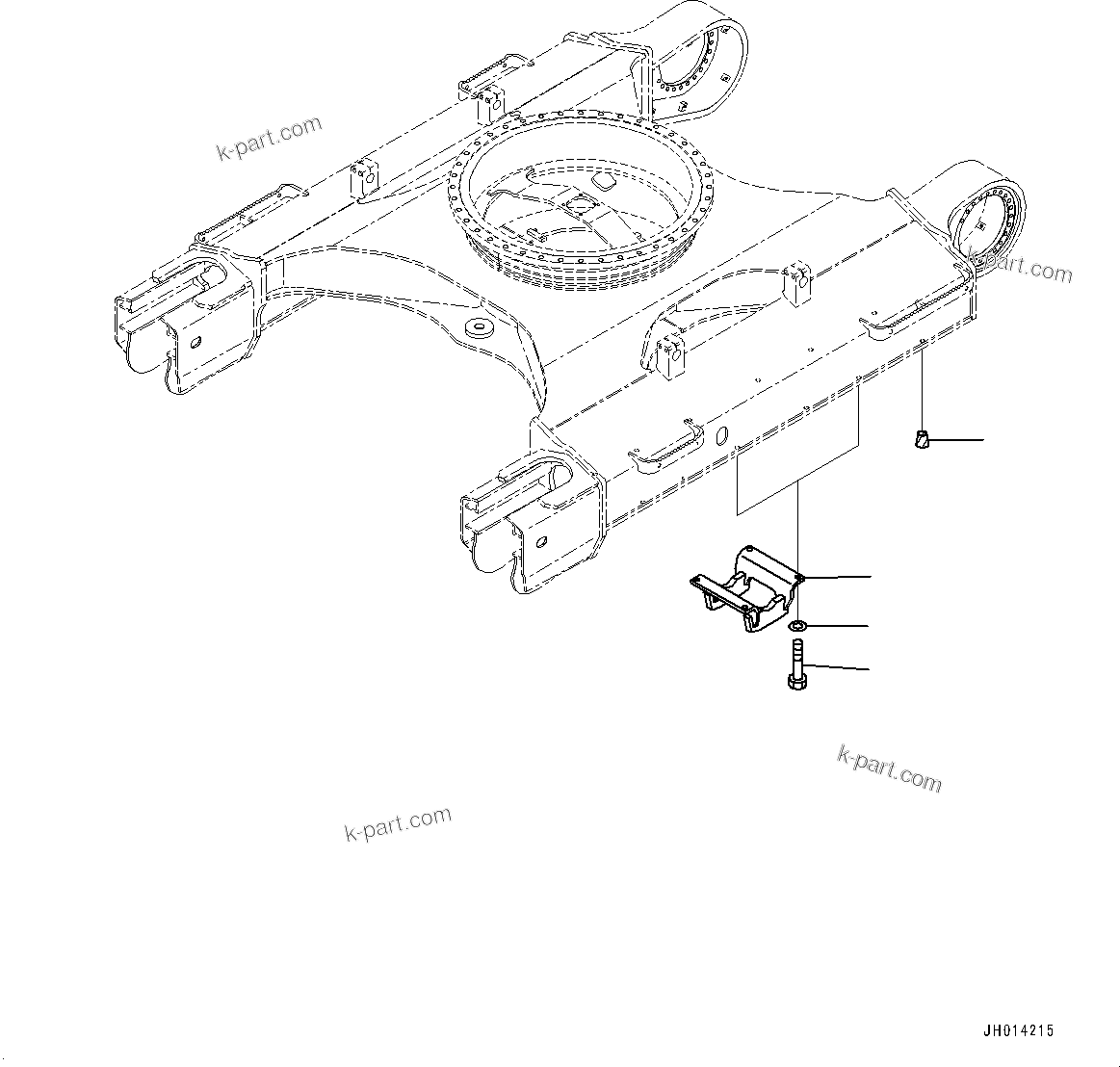 Komatsu parts book diagram for PC290LC-8 S/N 32001-UP: TRACK ROLLER GUARD, (#30471-)