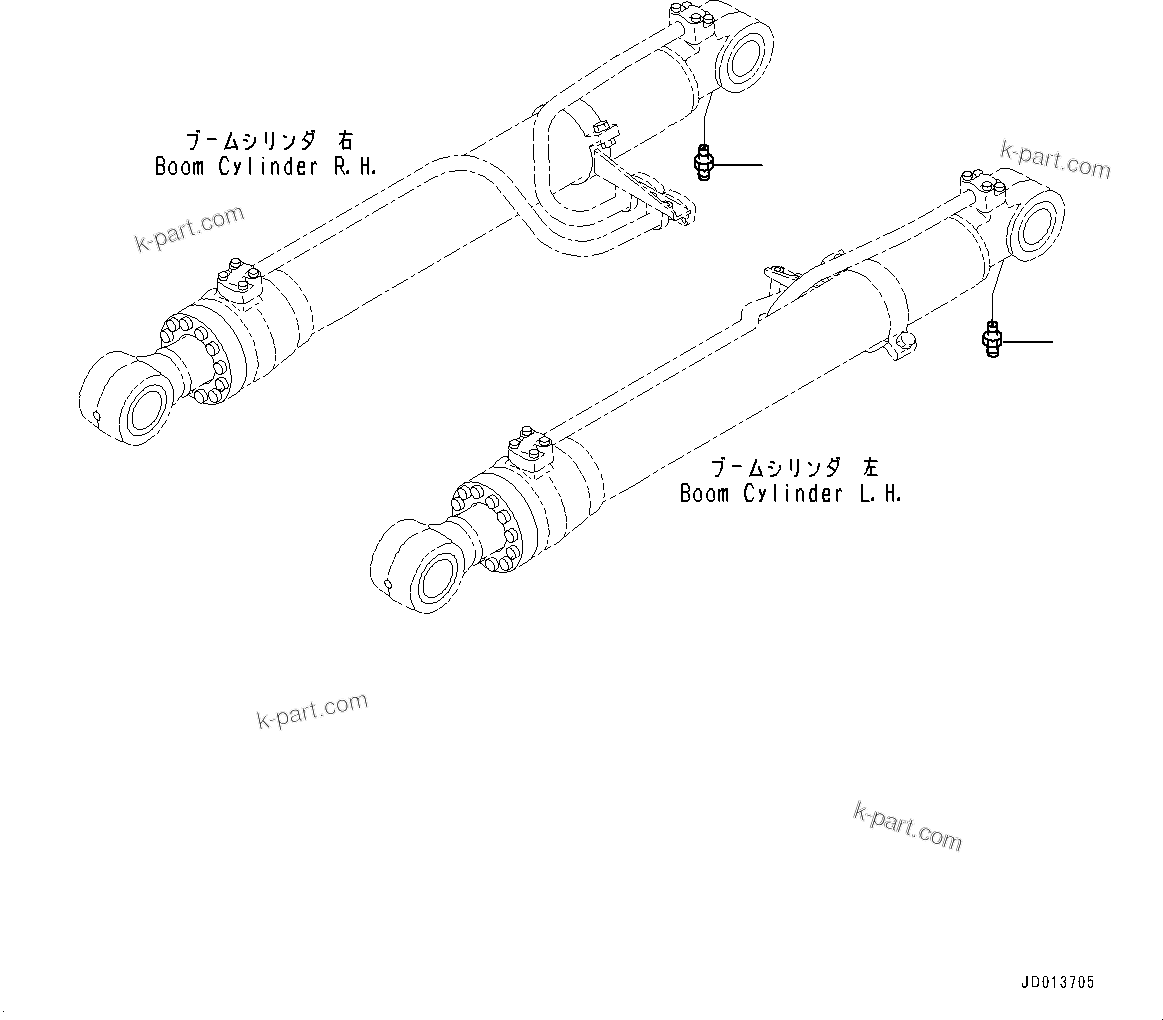 Komatsu parts book diagram for PC290LC-8 S/N 32001-UP: BOOM CYLINDER, FITTING(#30471-)