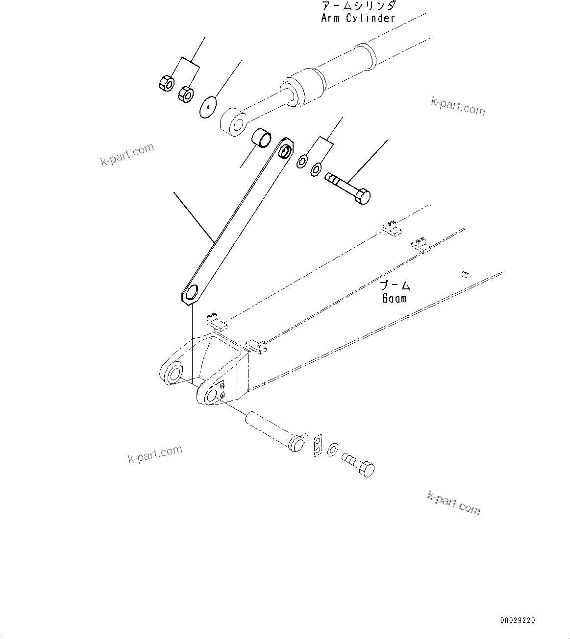 Komatsu parts book diagram for PC290LC-8 S/N 32001-UP: SHIPPING PARTS, (WITHOUT ARM)(#32001-)