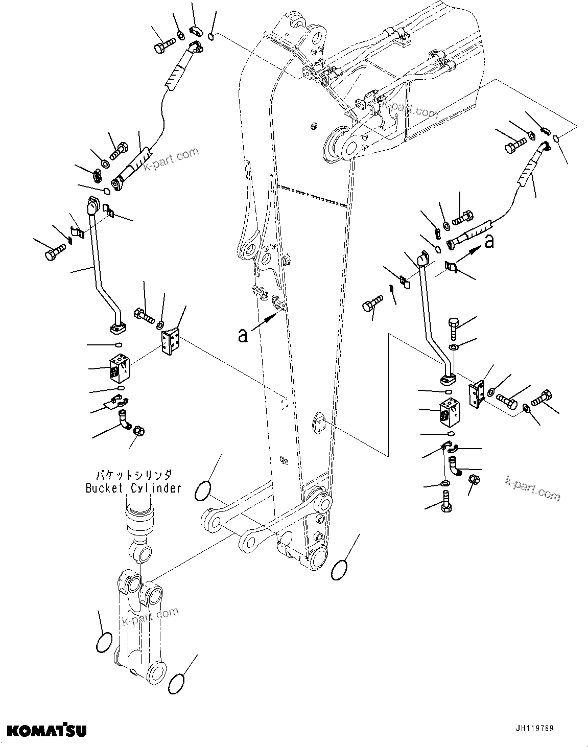 Komatsu parts book diagram for PC290LC-8 S/N 32001-UP: ARM, ADDITIONAL PIPING(#31029-)