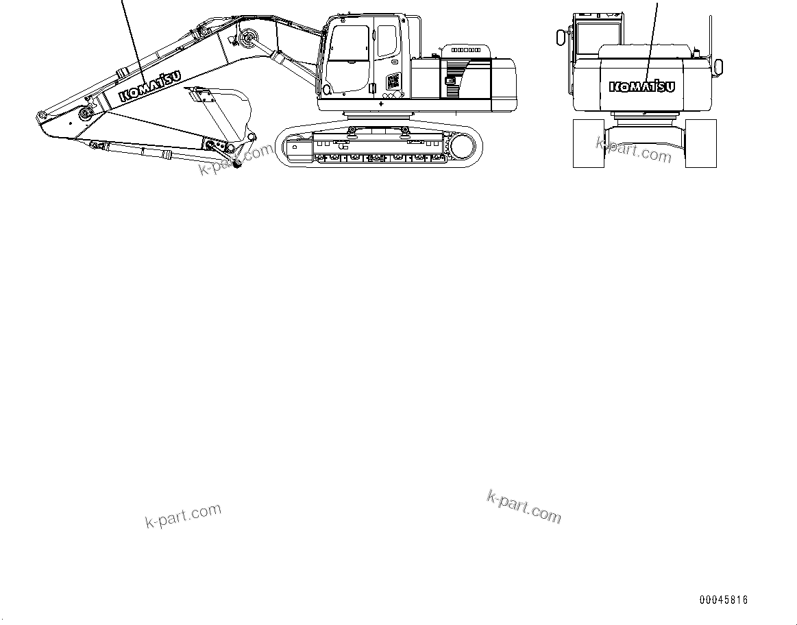 Komatsu parts book diagram for PC290LC-8 S/N 32001-UP: KOMATSU LOGO, (ADDITIONAL)(#30117-)