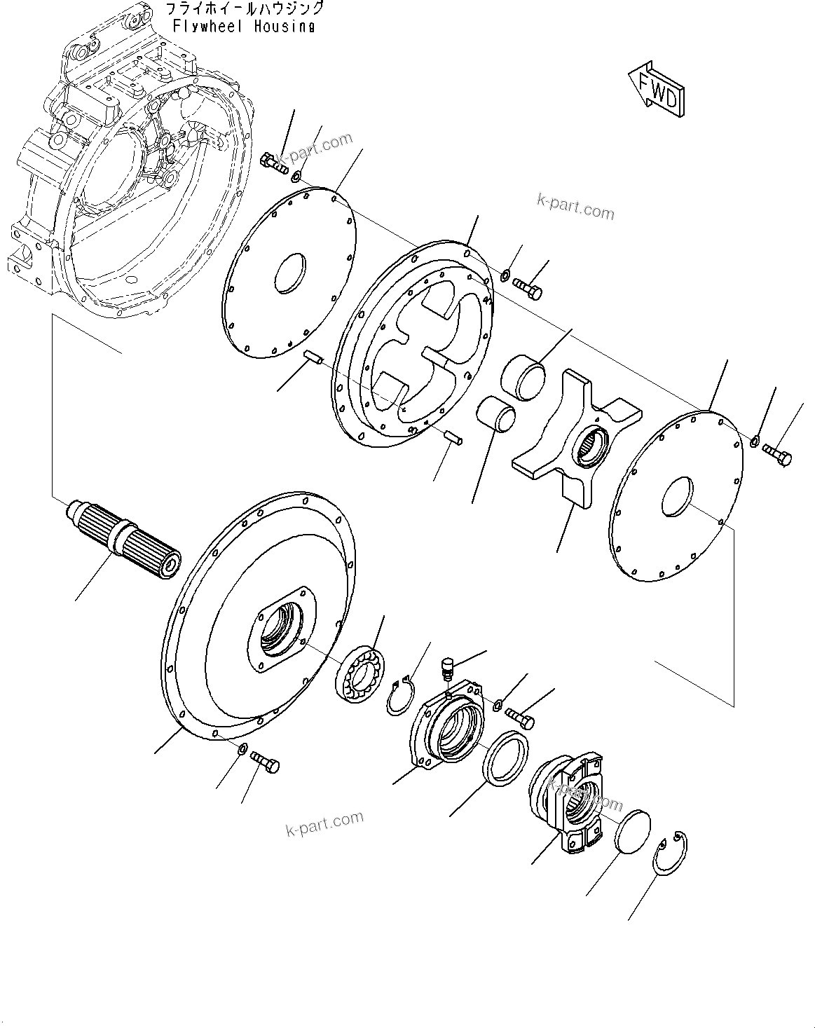 Komatsu parts book diagram for HD325-7R S/N 12001-UP: DAMPER, (#11034-)