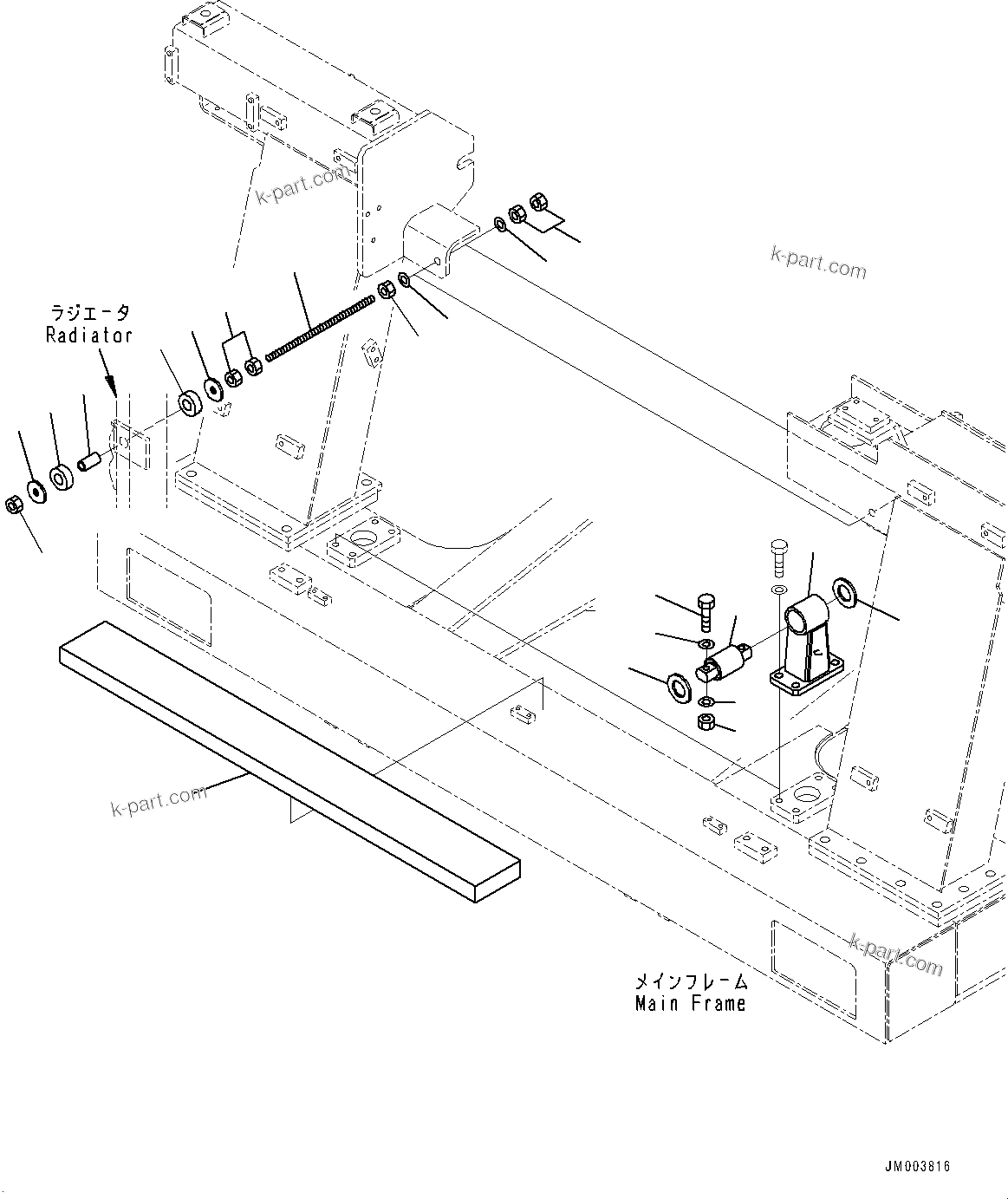 Komatsu parts book diagram for HD325-7R S/N 12001-UP: RADIATOR, INNER PARTS (2/2)(#11067-)