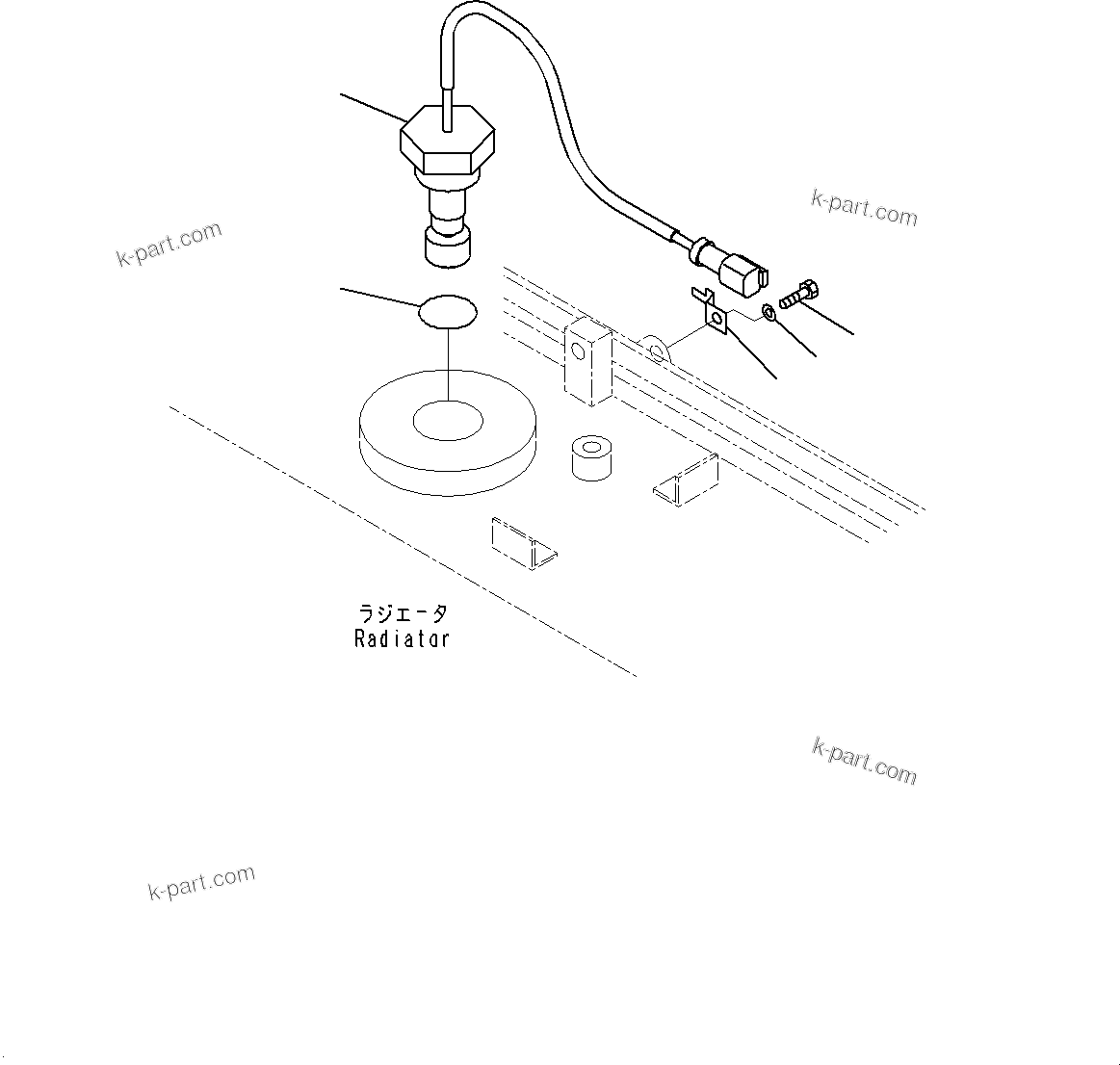 Komatsu parts book diagram for HD325-7R S/N 12001-UP: RADIATOR, COOLANT LEVEL SENSOR(#11067-)