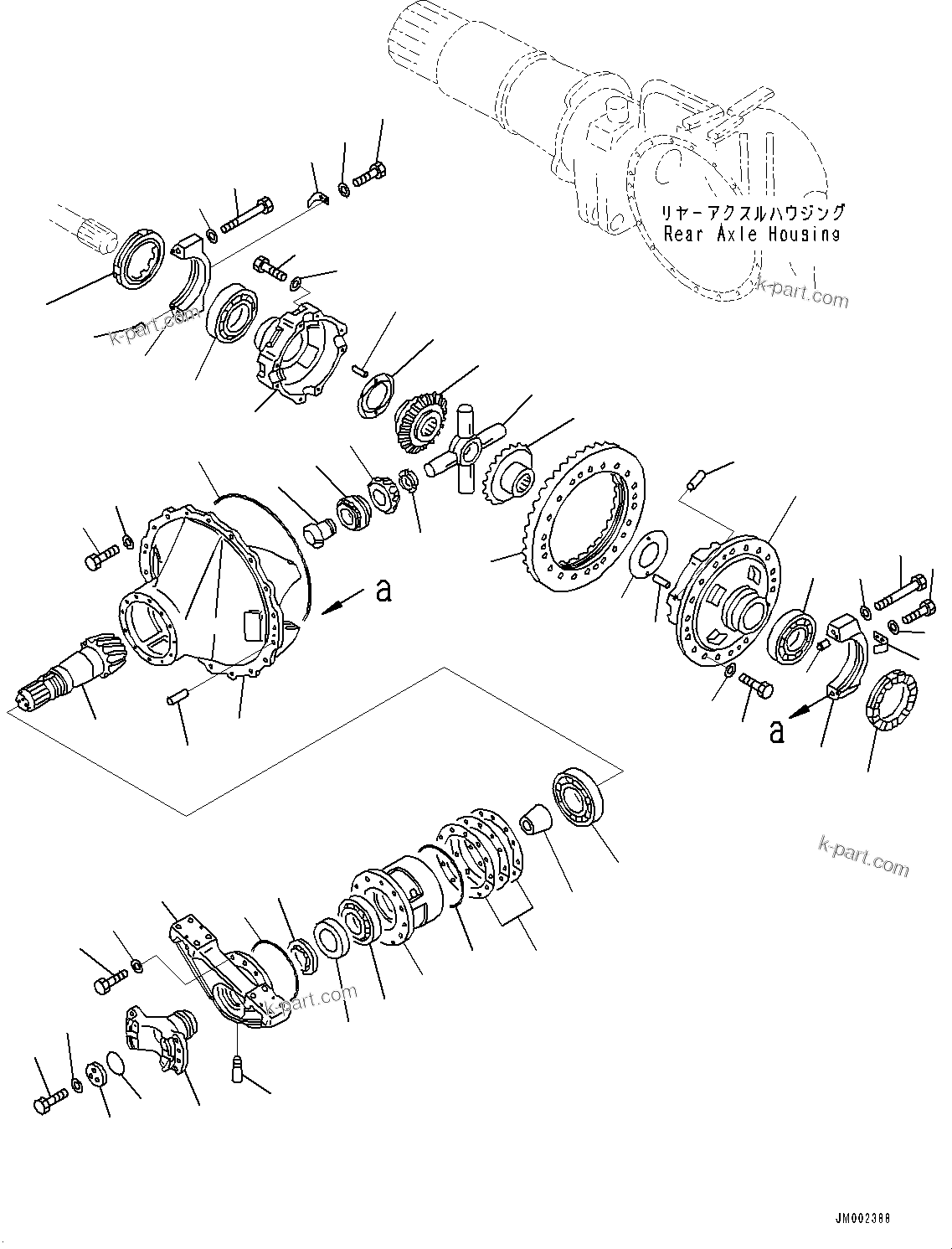 Komatsu parts book diagram for HD325-7R S/N 12001-UP: REAR AXLE, DIFFERENTIAL(#11034-)