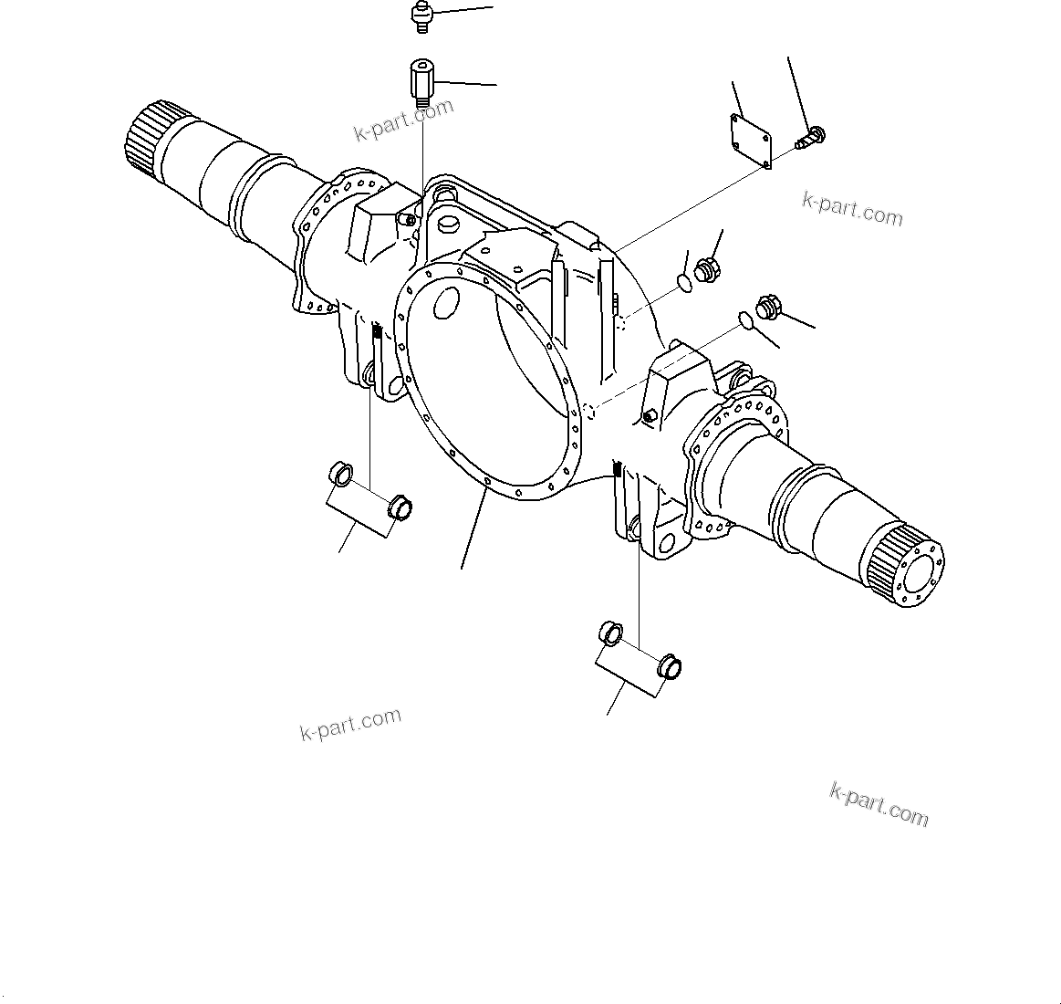 Komatsu parts book diagram for HD325-7R S/N 12001-UP: REAR AXLE, HOUSING(#11034-)