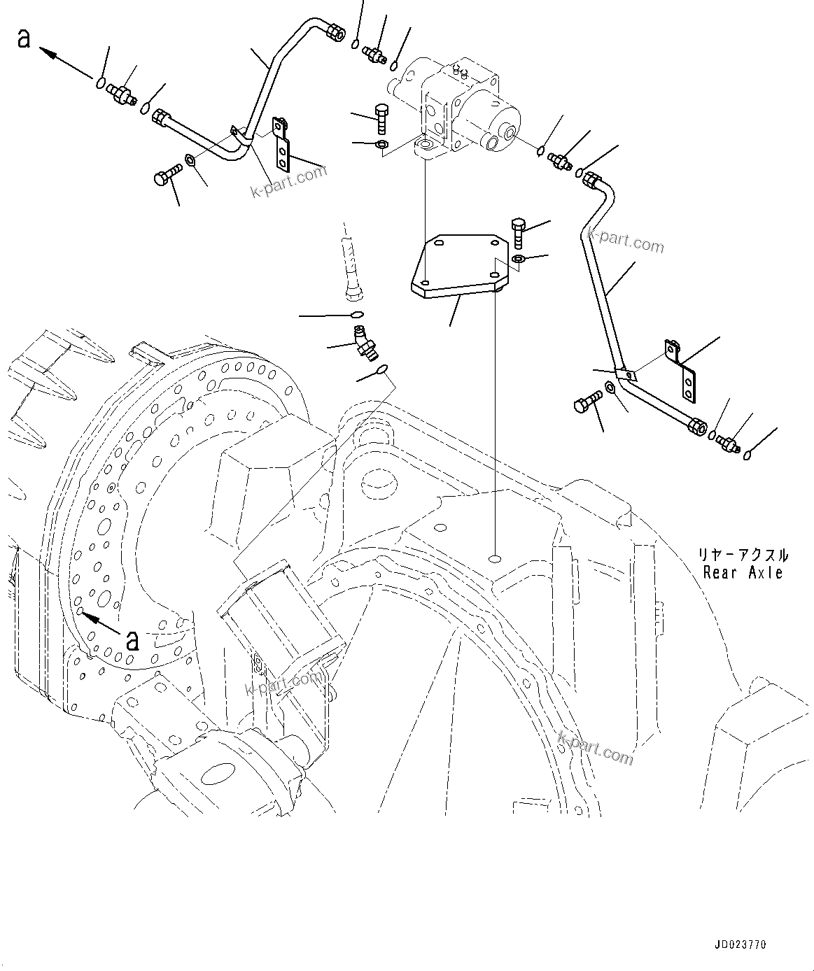 Komatsu parts book diagram for HD325-7R S/N 12001-UP: REAR AXLE, ASR RELATED PARTS(#11034-)