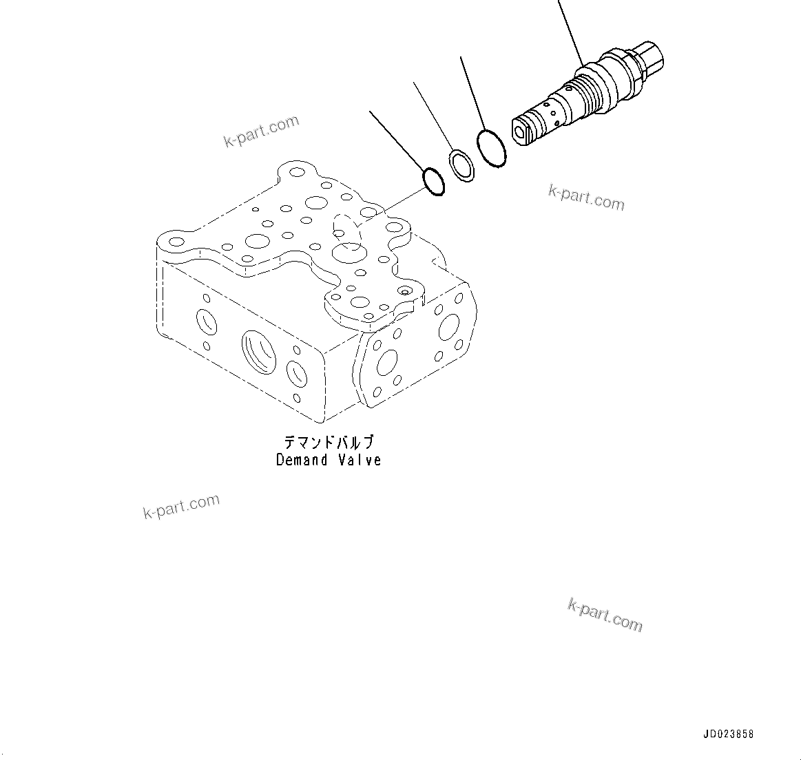 Komatsu parts book diagram for HD325-7R S/N 12001-UP: HYDRAULIC TANK, DEMAND VALVE (2/2)(#11034-)