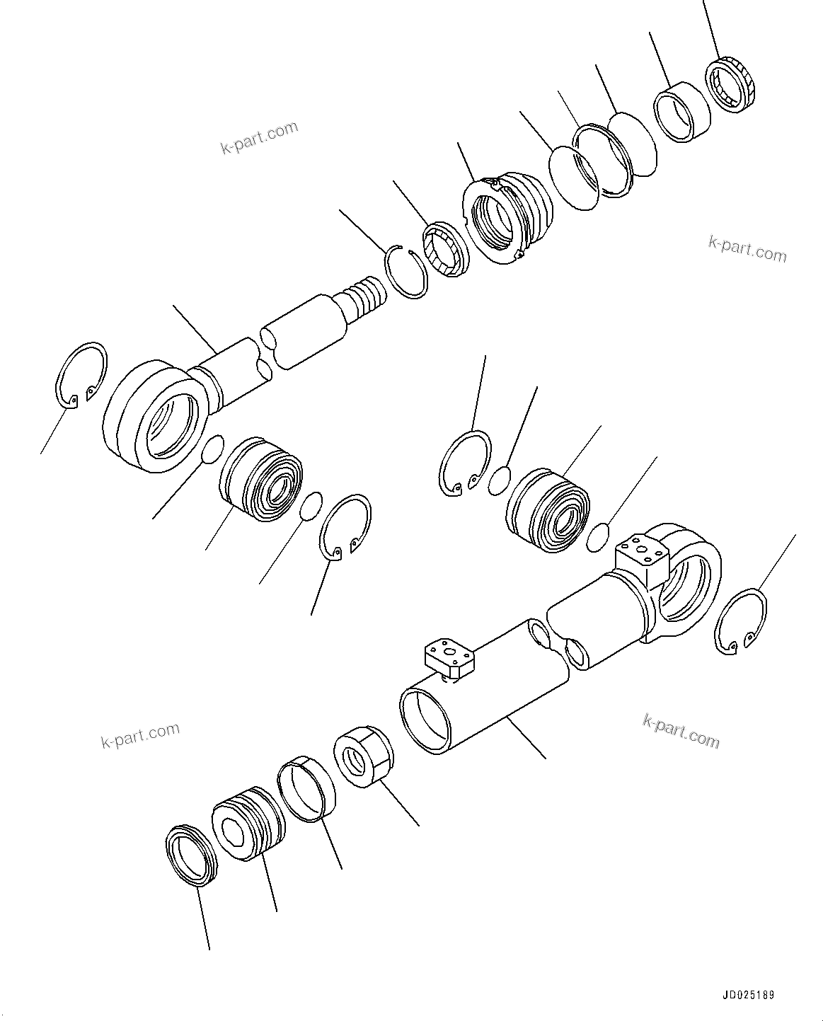 Komatsu parts book diagram for HD325-7R S/N 12001-UP: HYDRAULIC PIPING, INNER PARTS (2/2)(#11034-11092)