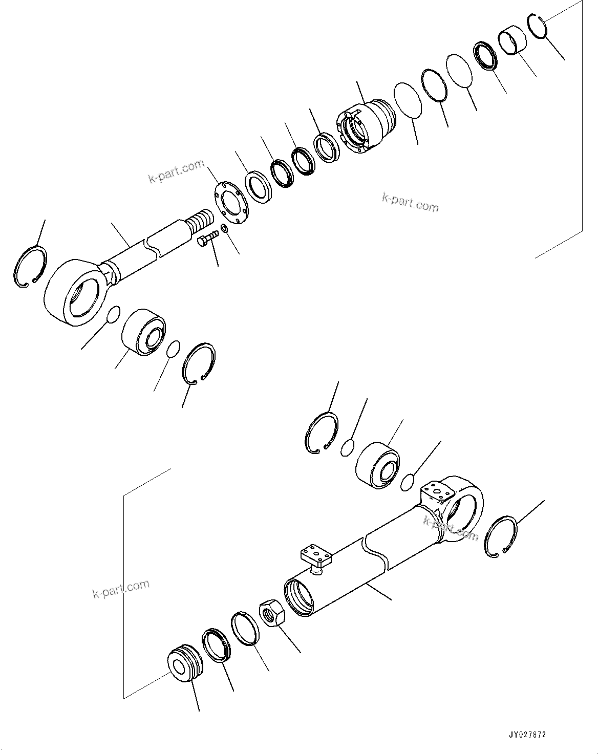 Komatsu parts book diagram for HD325-7R S/N 12001-UP: HYDRAULIC PIPING, INNER PARTS (1/2)(#11093-)