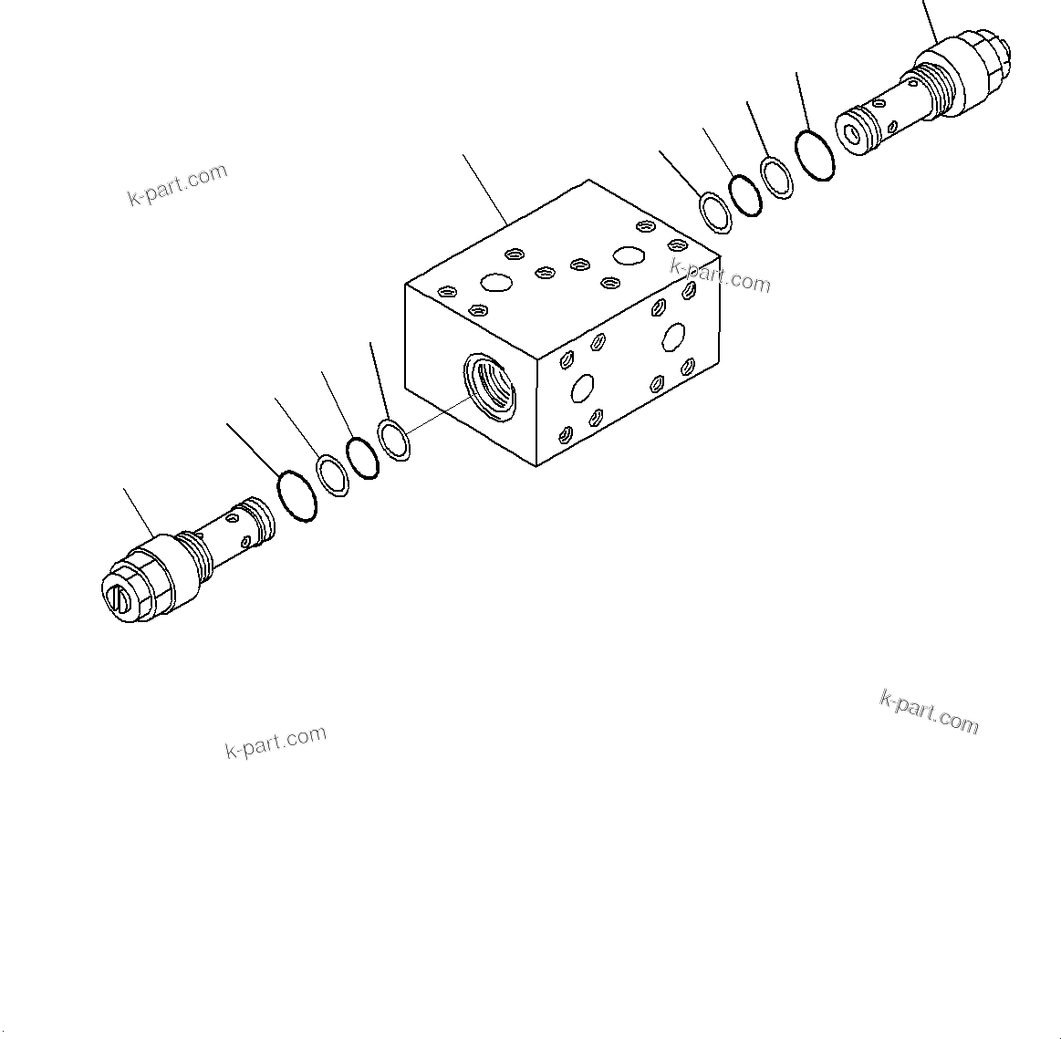 Komatsu parts book diagram for HD325-7R S/N 12001-UP: HYDRAULIC PIPING, RELIEF VALVE(#11034-)