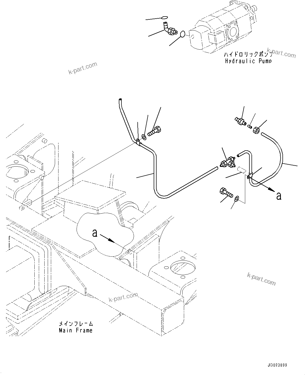 Komatsu parts book diagram for HD325-7R S/N 12001-UP: TRANSMISSION PIPING, BREATHER(#11034-)